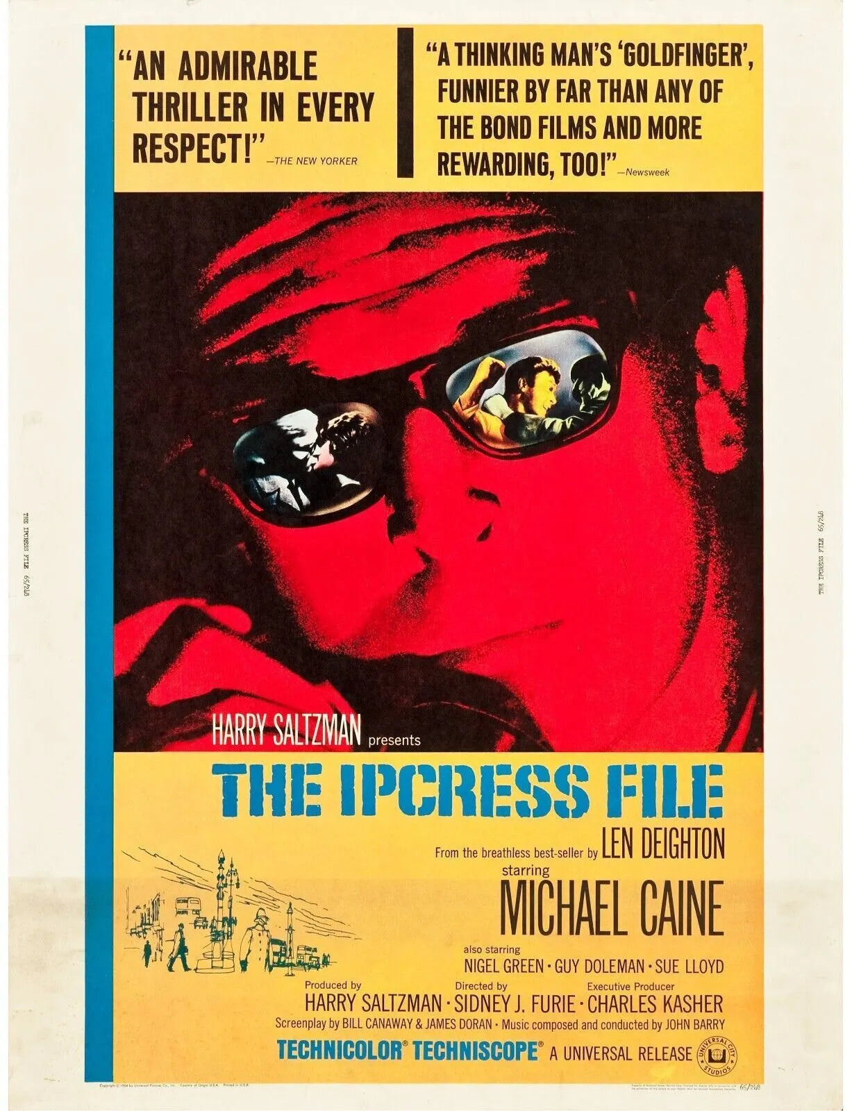 IPCRESS DANGER IMMÉDIAT, MICHAEL CAINE, 1965, REPRO MOVIE POSTER, VINTAGE, HQ.