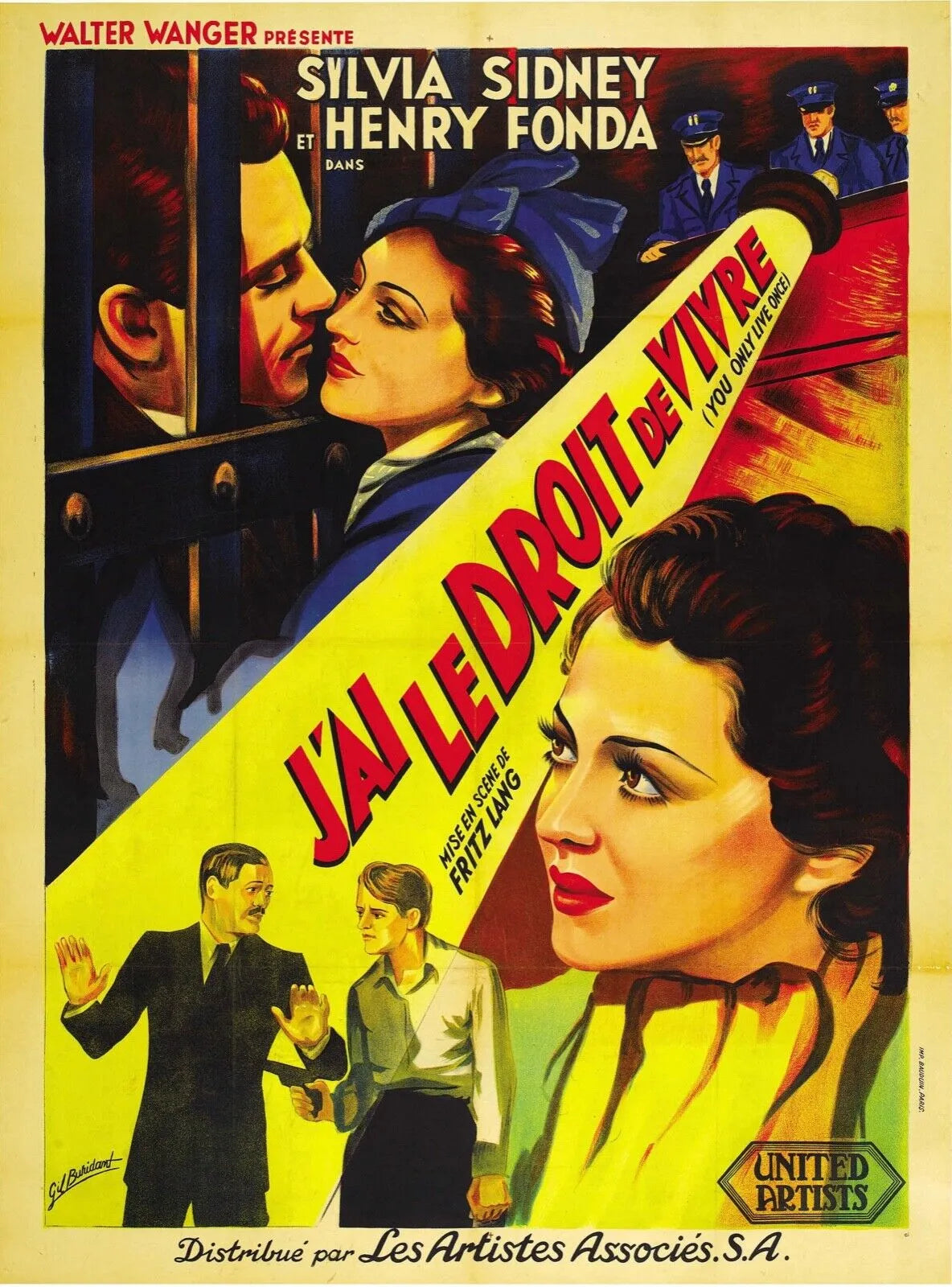 J'AI LE DROIT DE VIVRE, H.FONDA, REPRO AFFICHE CINEMA VINTAGE HQ