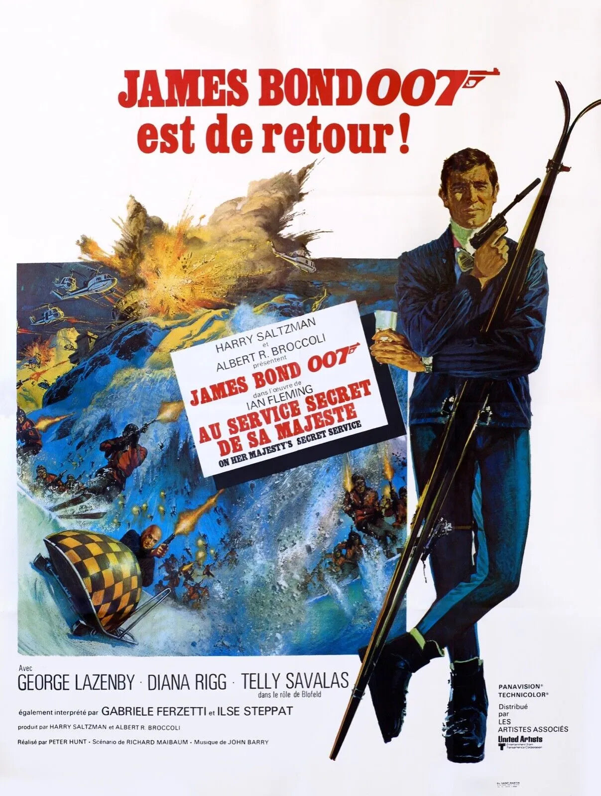 JAMES BOND 007 EST DE RETOUR – SEAN CONNERY, 1965 – REPRO AFFICHE CINÉMA VINTAGE HQ