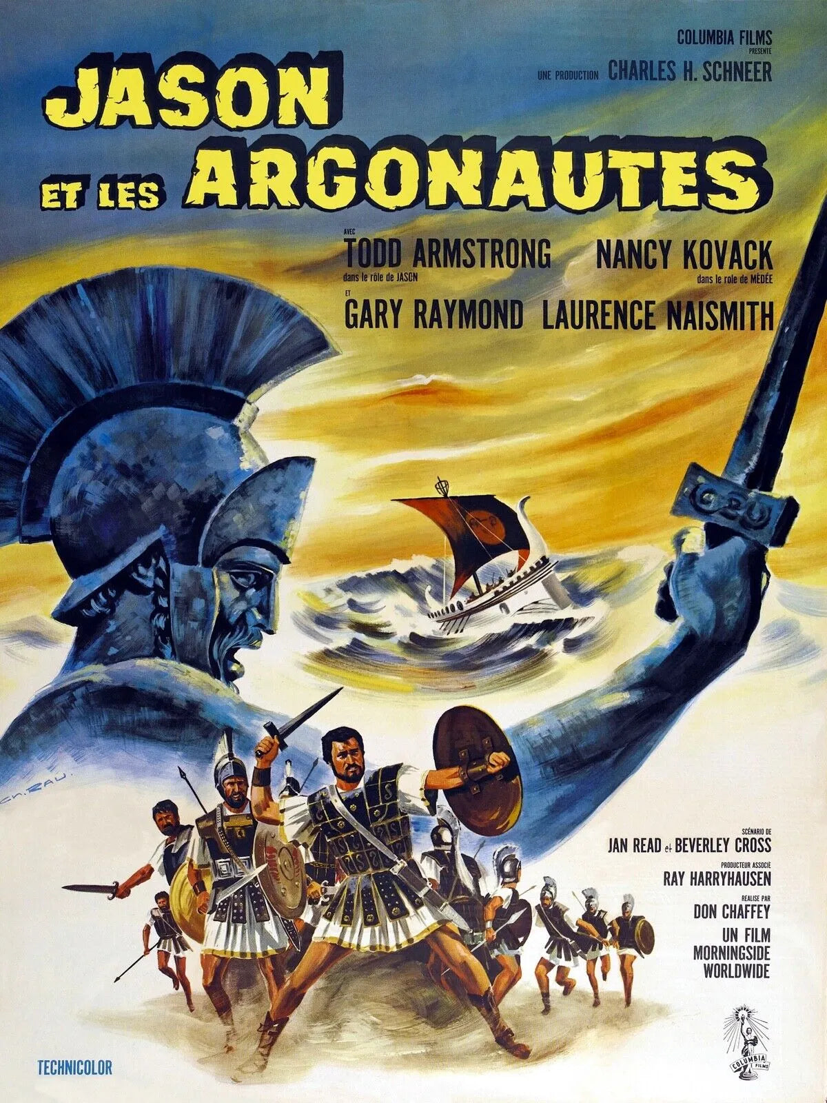 JASON ET LES ARGONAUTES – TODD ARMSTRONG, 1963, REPRO MOVIE POSTER, VINTAGE, HQ