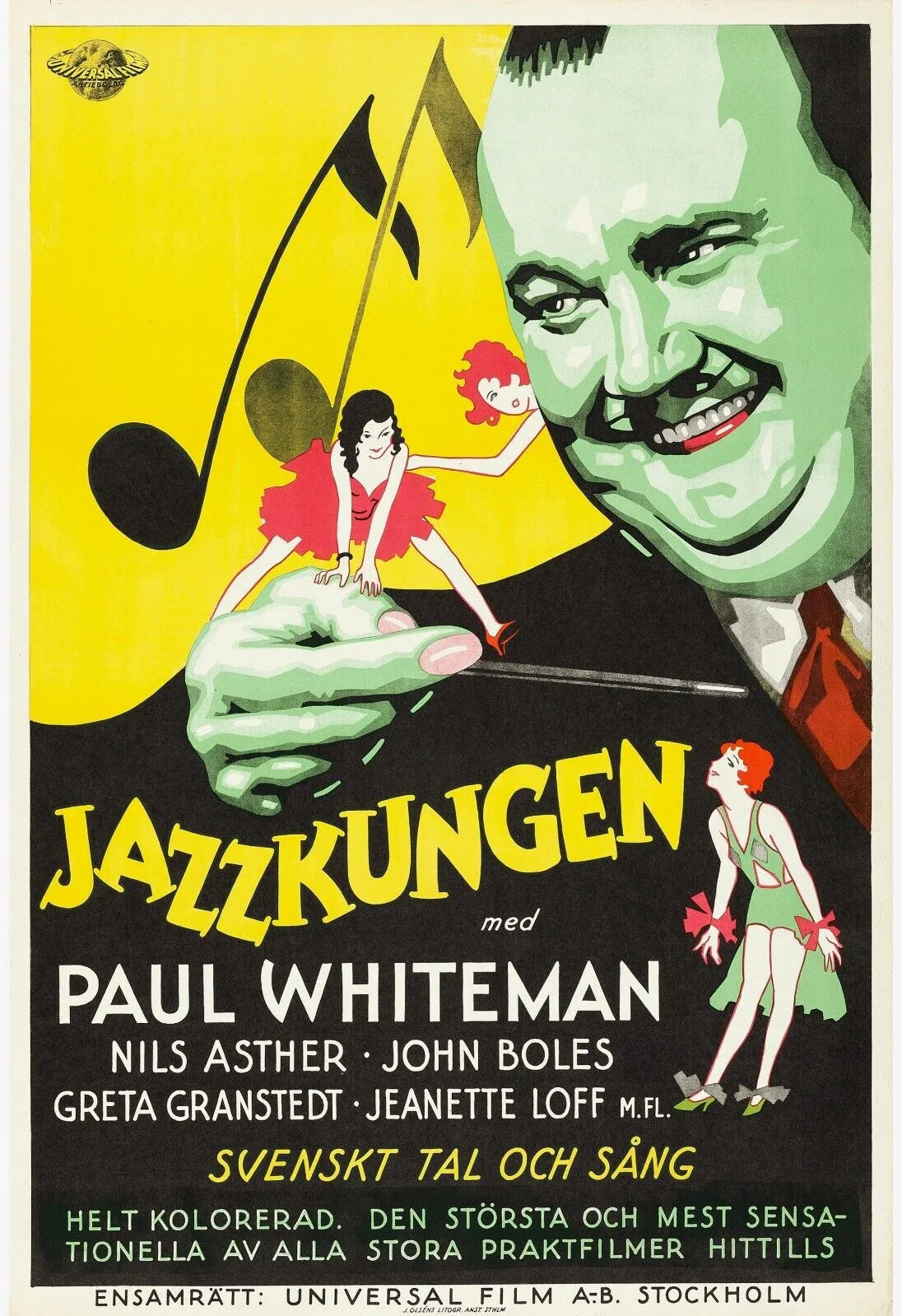 JAZZKUNGEN, PAUL WHITEMAN, REPRO MUSIC POSTER, VINTAGE, HQ