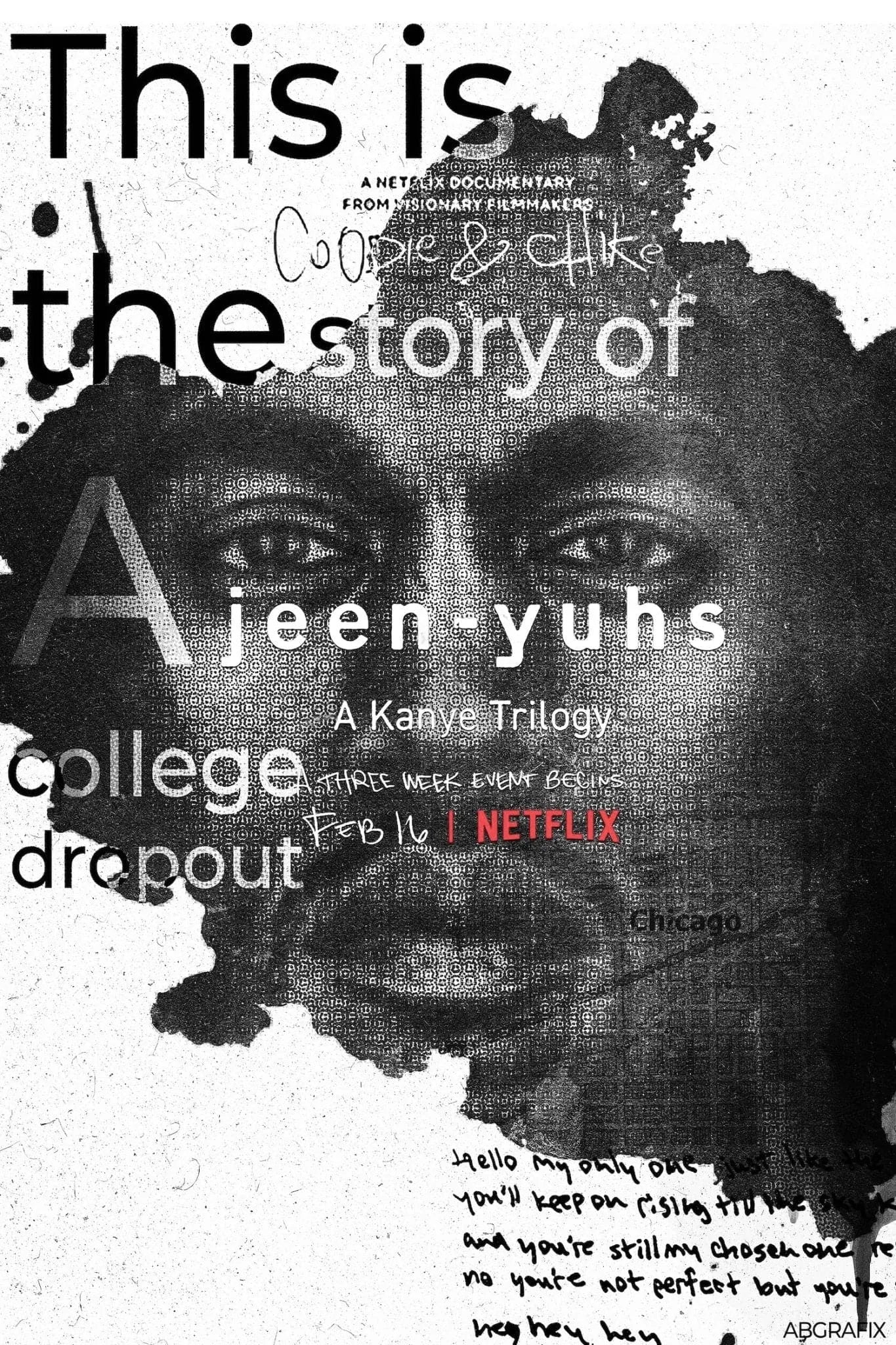 JEEN YUH'S NETFLIX KANYE WEST AFFICHE VINTAGE MOVIE POSTER HQ