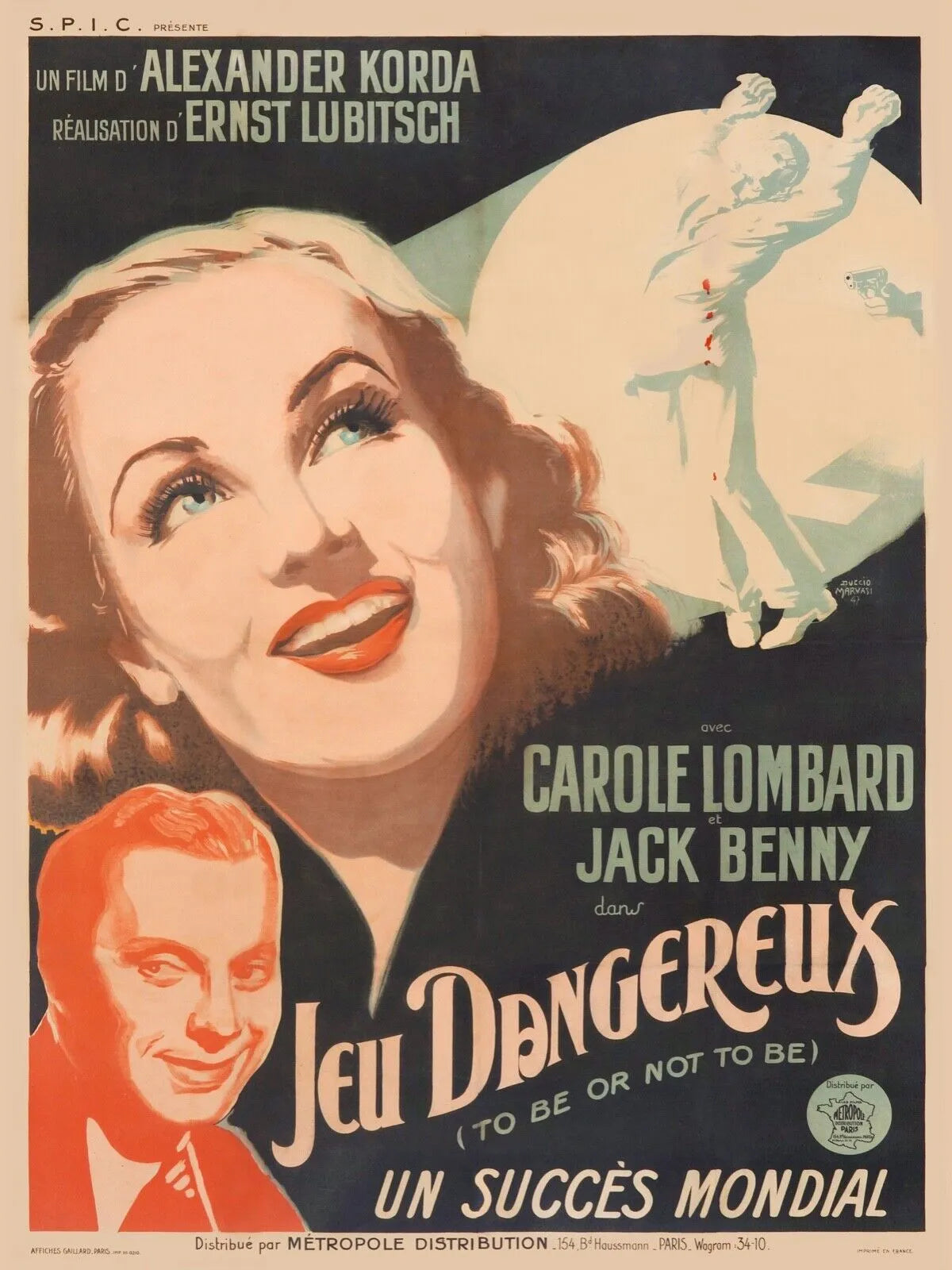 JEU DANGEREUX, CAROLE LOMBARD, REPRO AFFICHE CINEMA VINTAGE HQ