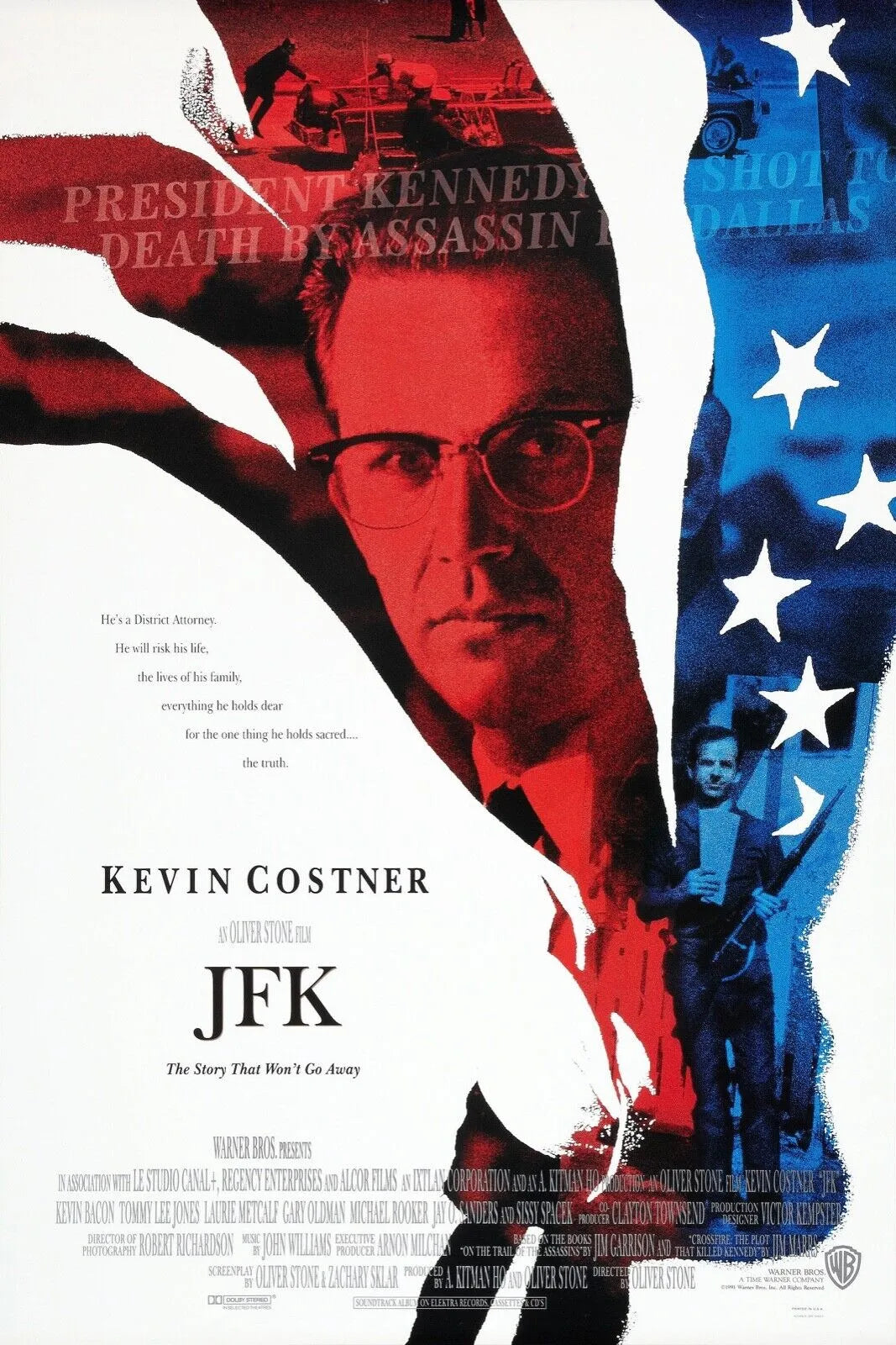 JFK, KEVIN COSTNER, 1991, REPRO MOVIE POSTER, VINTAGE, HQ