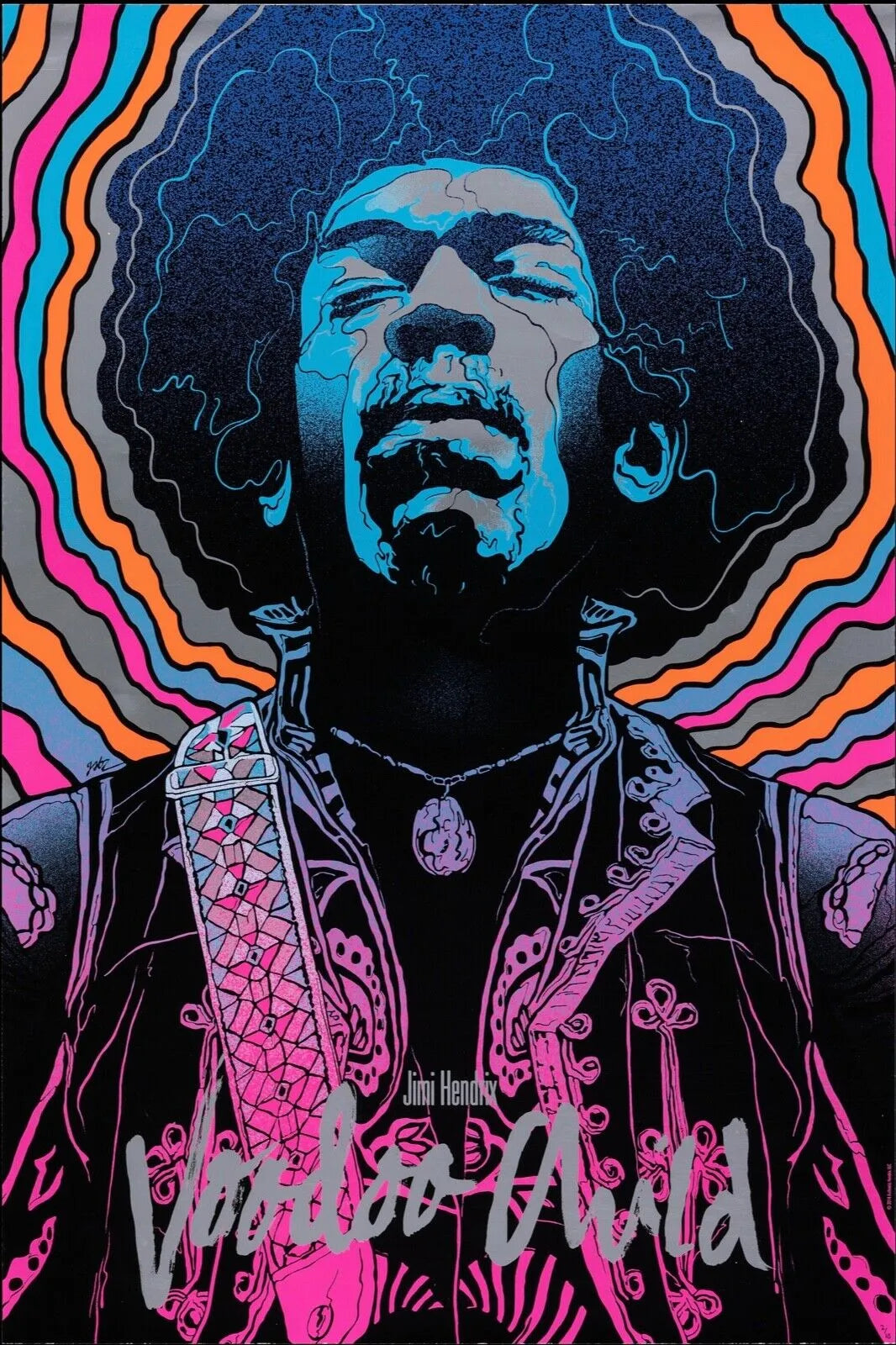 JIMI HENDRIX, REPRO AFFICHE MUSIQUE, VINTAGE, HQ