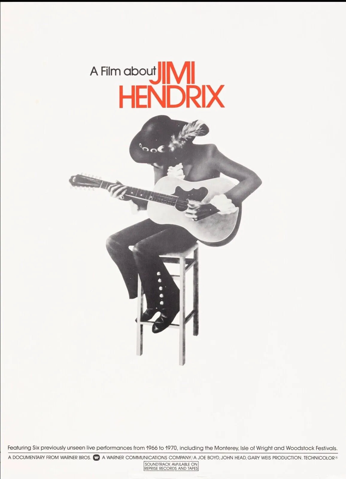 JIMI HENDRIX, Repro affiche CINÉMA VINTAGE,
