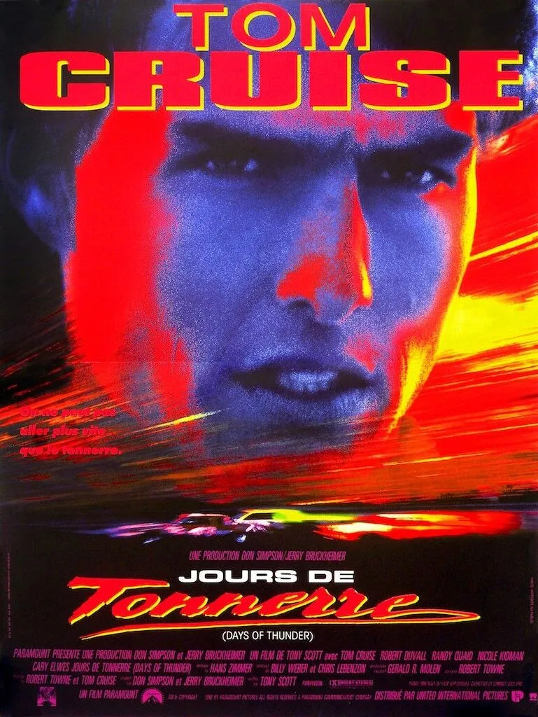 JOURS DE TONNERRE – TOM CRUISE, 1990 – REPRO AFFICHE CINÉMA VINTAGE HQ