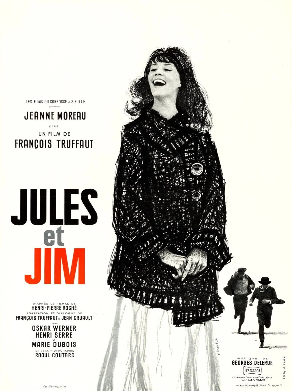 JULES ET JIM, JEANNE MOREAU, 1962, Repro affiche CINEMA HQ