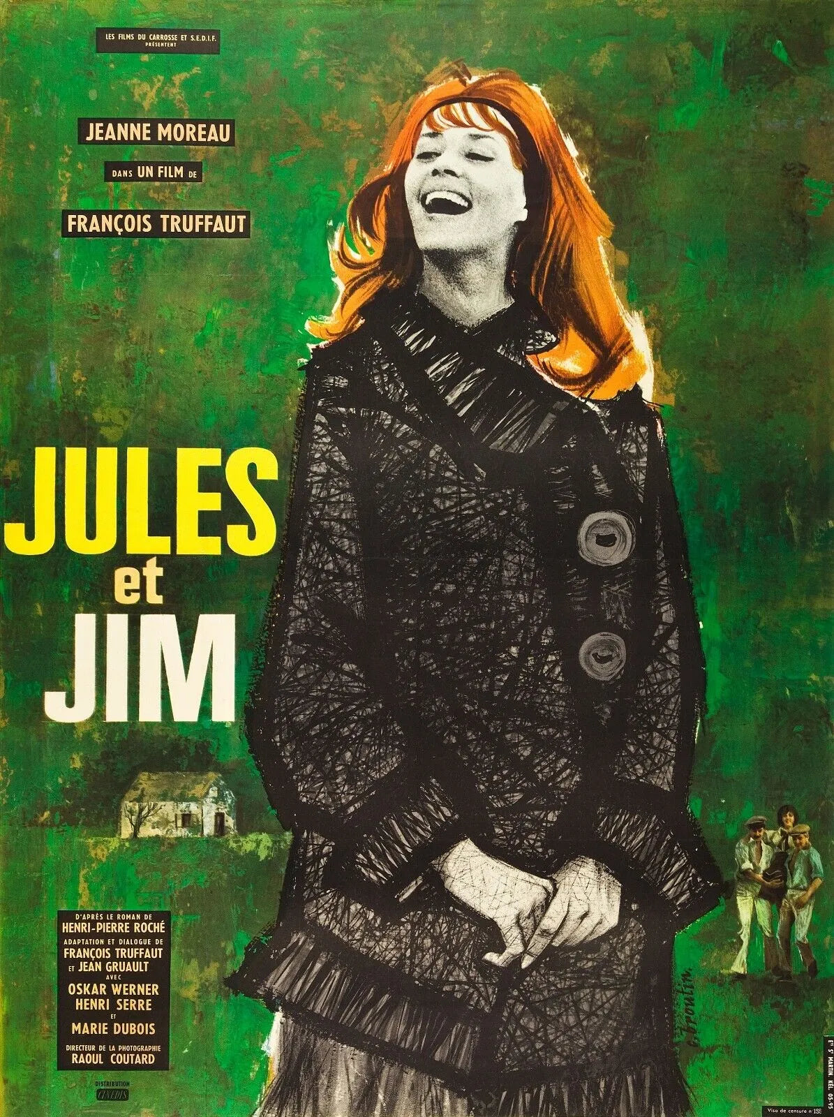JULES & JIM, JEANNE MOREAU, REPRO AFFICHE CINEMA VINTAGE HQ