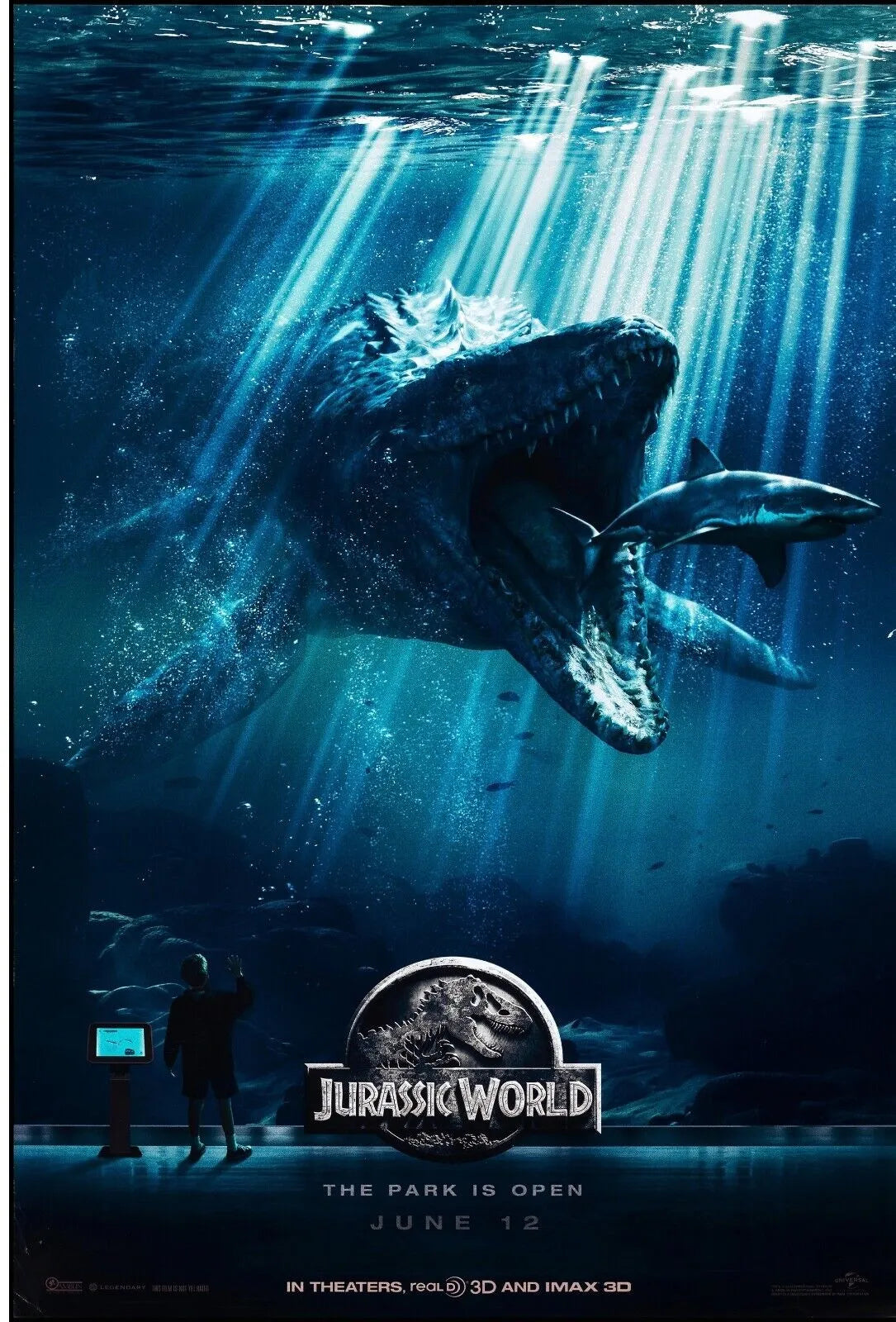 JURASSIC WORLD, CHRIS PRATT, 2015, REPRO MOVIE POSTER, VINTAGE, HQ