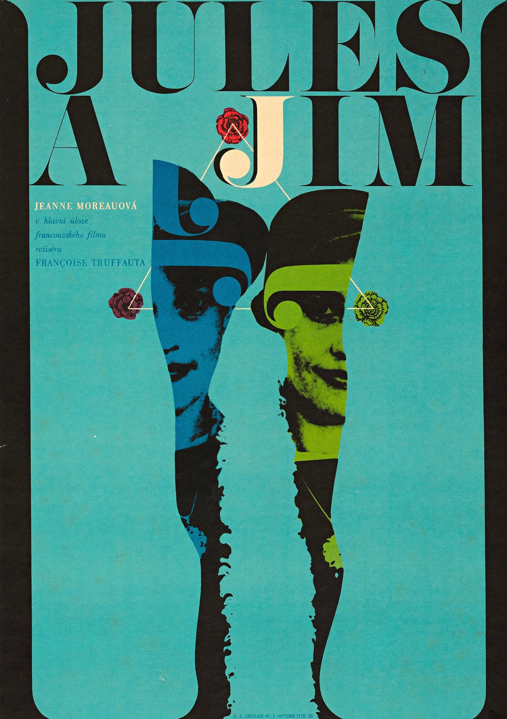 JULES ET JIM – FILM DE FRANÇOIS TRUFFAUT (1962) – JEANNE MOREAU – DRAME ROMANTIQUE – AFFICHE CINÉMA – REPRODUCTION – POSTER HUB STUDIO – HQ