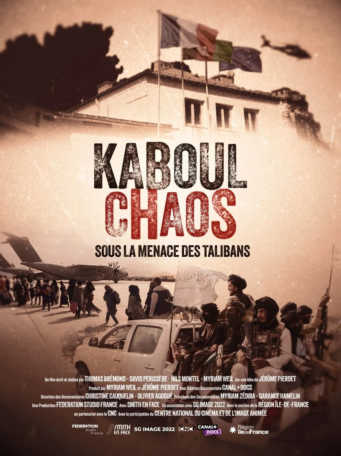 KABOUL CHAOS, SOUS LA MENACE DES TALIBANS, 2024, REPRO MOVIE POSTER, VINTAGE, HQ