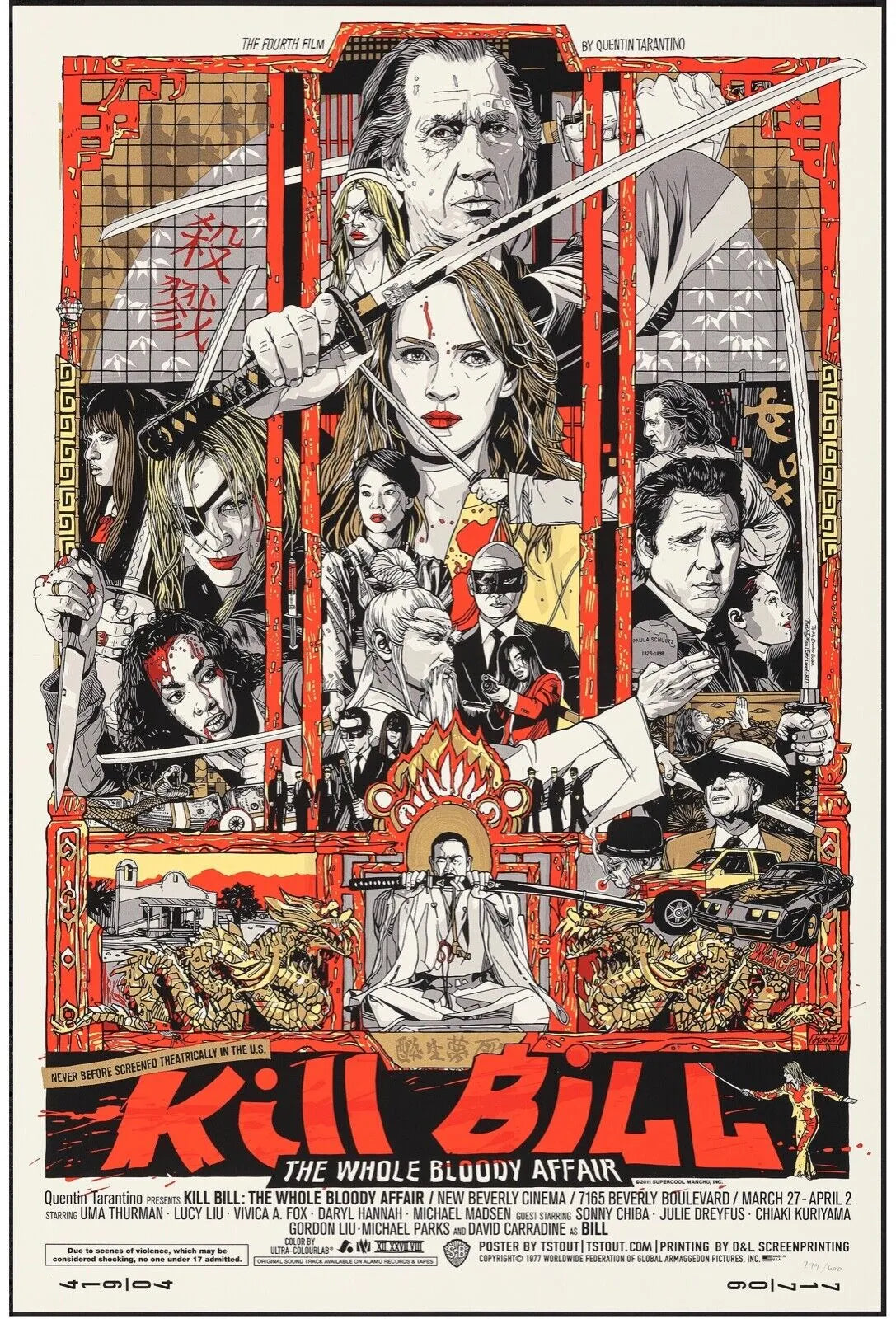 KILL BILL – MANGA SABRE EDITION 2003, REPRO MOVIE POSTER, VINTAGE, JAPON, HQ