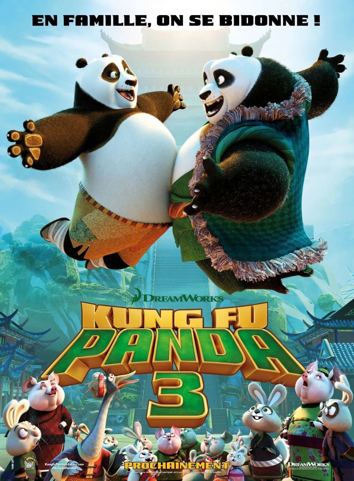 KUNG FU PANDA 3, JACK BLACK, 2016, REPRO MOVIE POSTER, VINTAGE, HQ