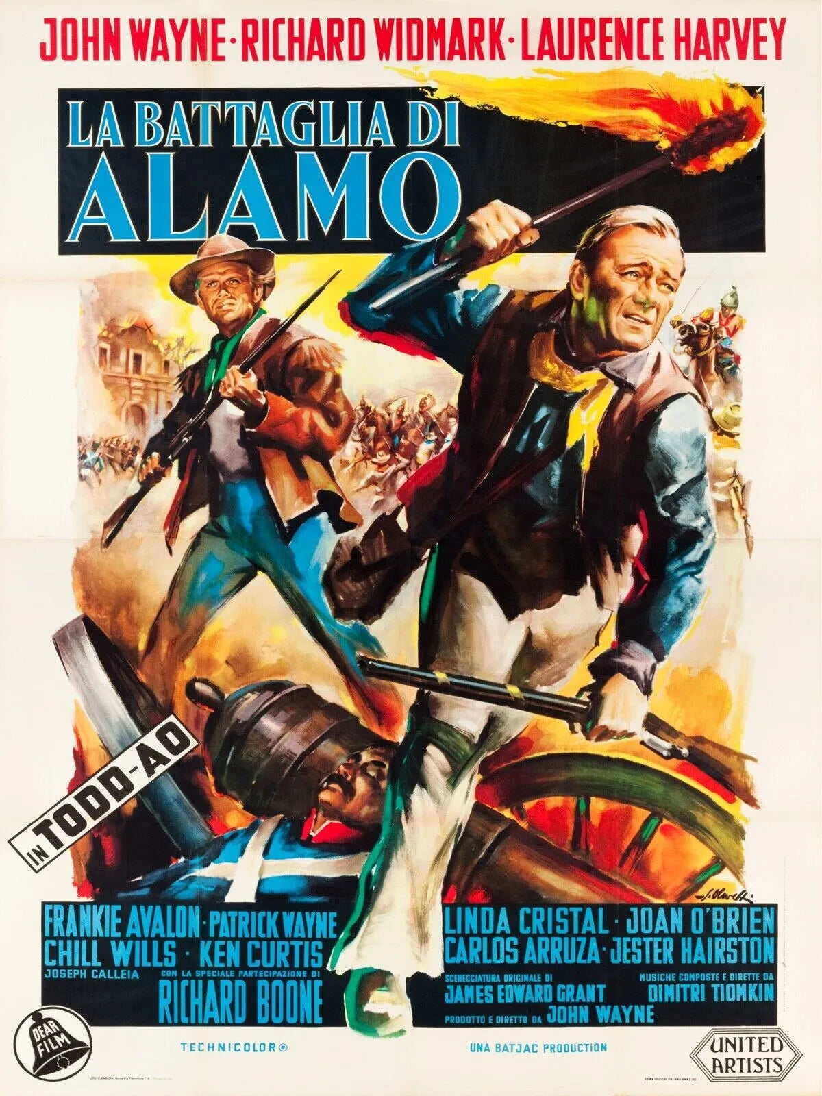 LA BATAILLE D'ALAMO, JOHN WAYNE, REPRO AFFICHE ITALIENNE HQ
