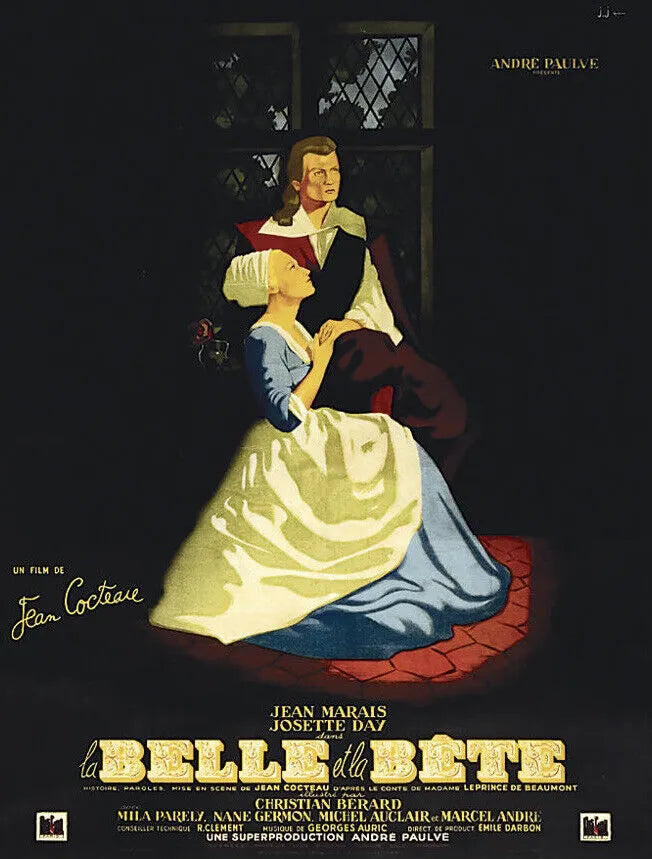 LA BELLE ET LA BETE,(BEAUTY AND THE BEAST FRENCH VERSION) JEAN MARAIS, MOVIE POSTER HQ