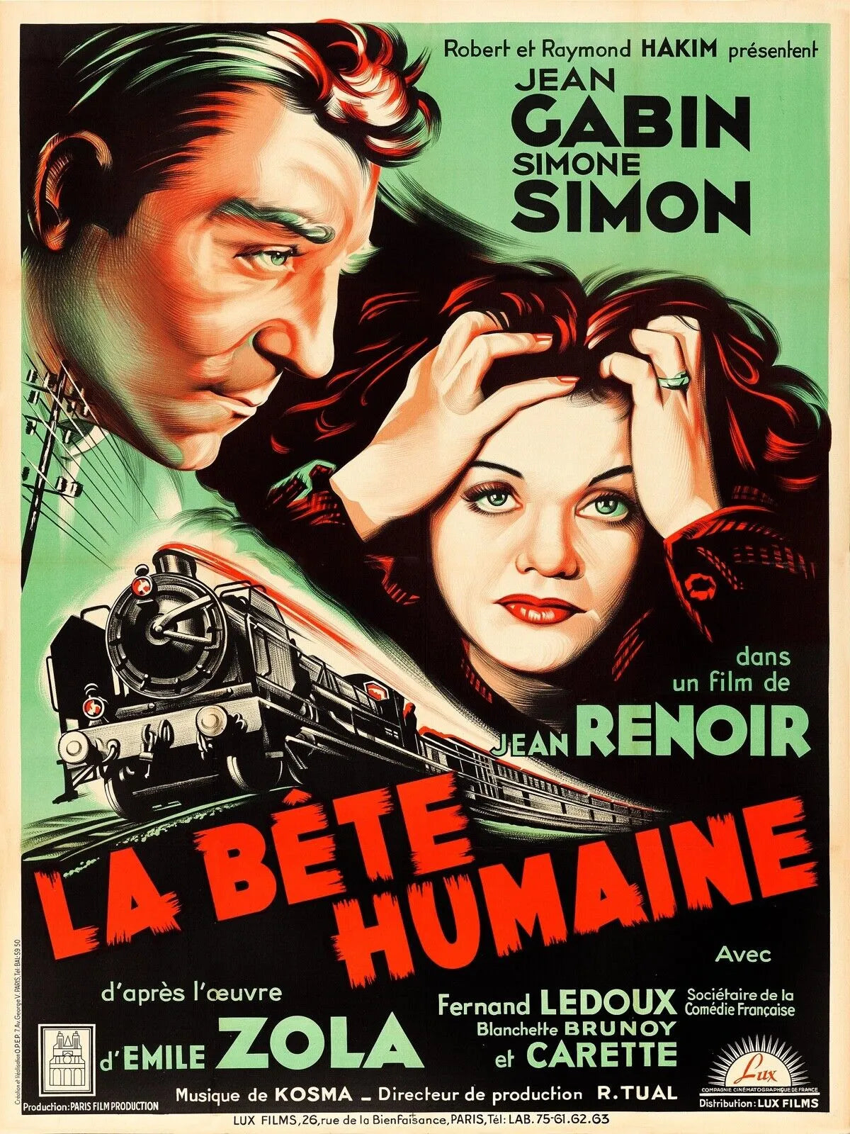 LA BÊTE HUMAINE ! JEAN GABIN MOVIE POSTER HQ