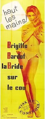 LA BRIDE SUR LE COU, BRIGITTE BARDOT, 1961, REPRO MOVIE POSTER, VINTAGE, HQ
