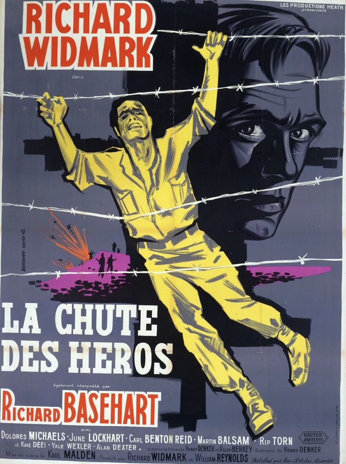 LA CHUTE DES HEROS, RICHARD WIDMARK, 1956, MOVIE POSTER HQ