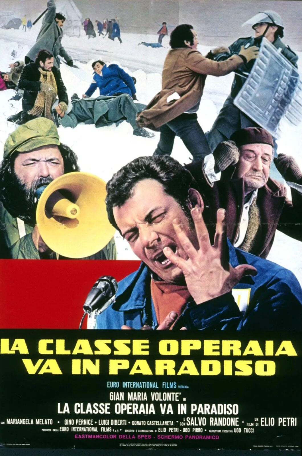 LA CLASSE OUVRIÈRE VA AU PARADIS, GIAN MARIA VOLONTÈ, 1971, VINTAGE MOVIE POSTER HQ