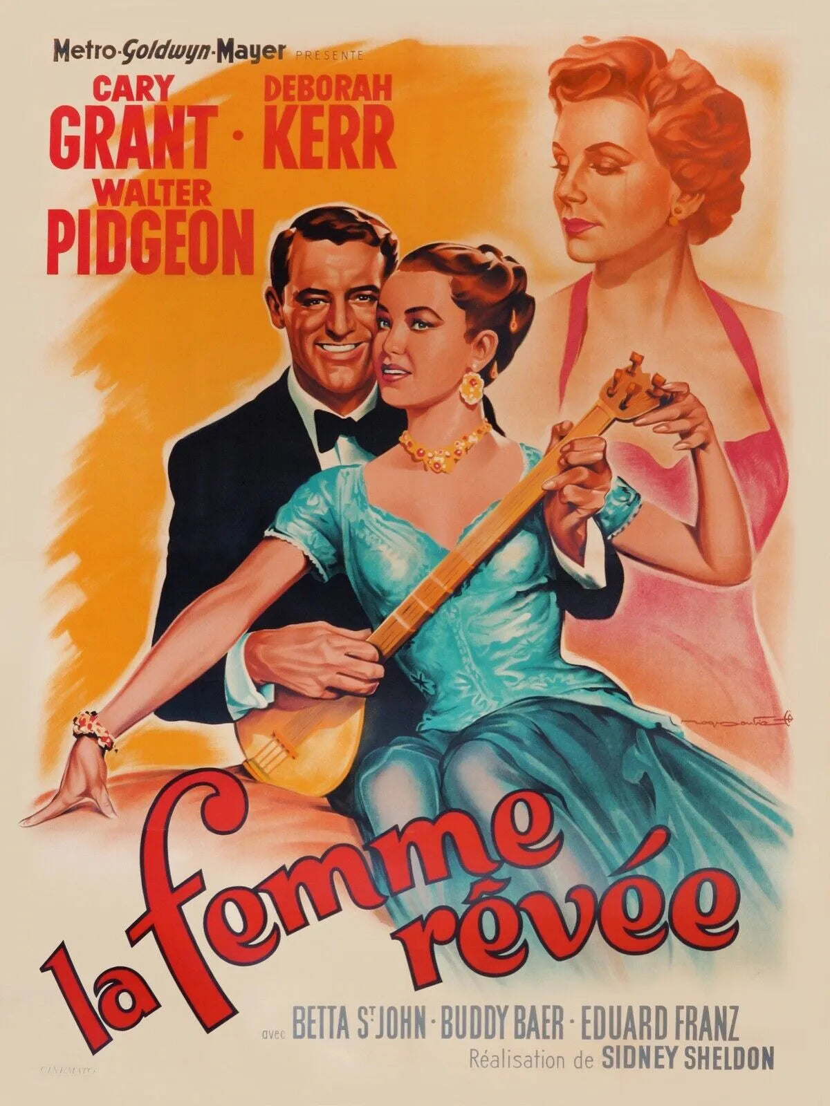 LA FEMME RÊVÉE, CARY GRANT, 1953, REPRO AFFICHE CINÉMA VINTAGE, HQ