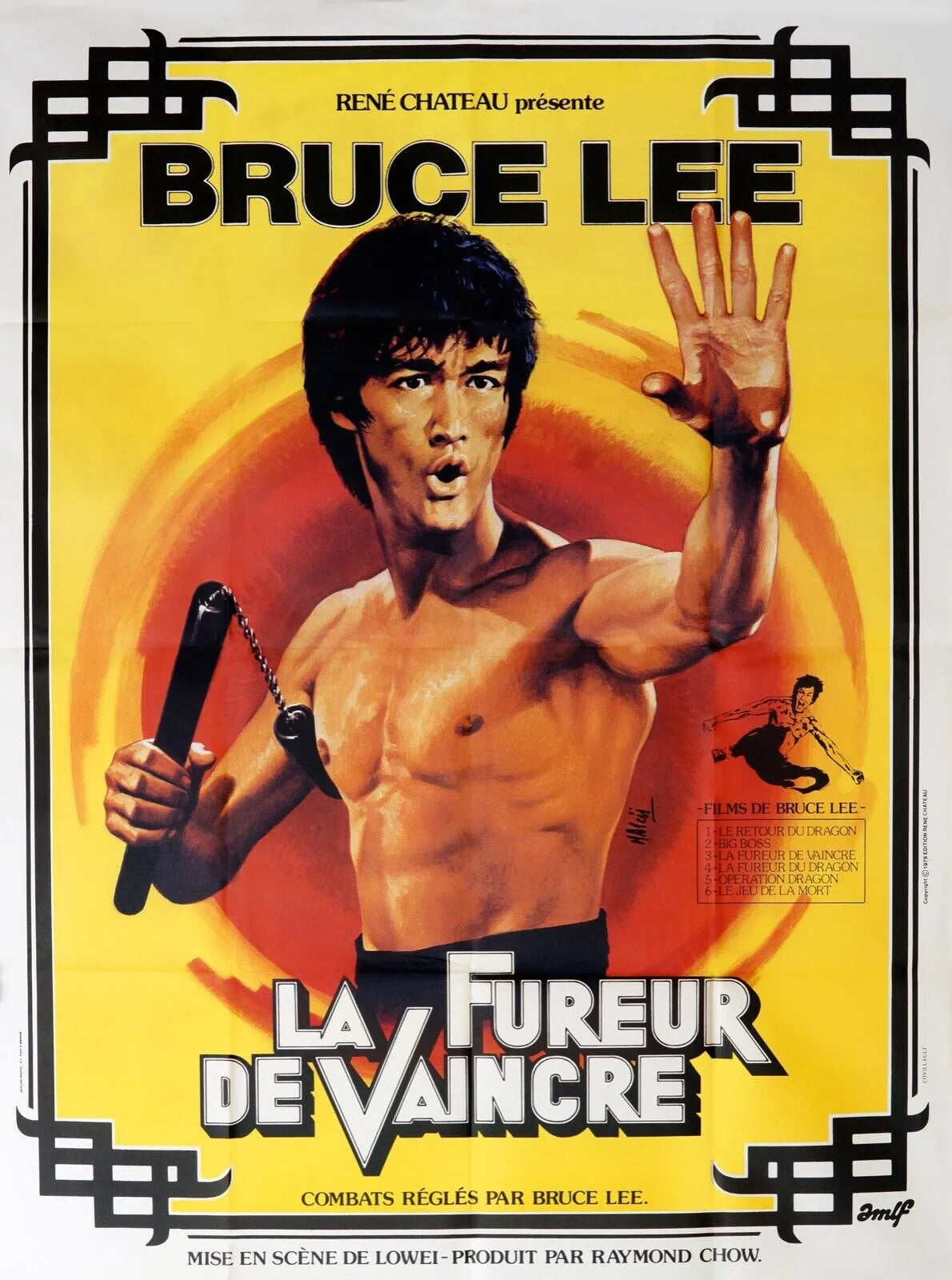 LA FUREUR DE VAINCRE – BRUCE LEE, 1972, REPRO AFFICHE CINÉMA VINTAGE, HQ