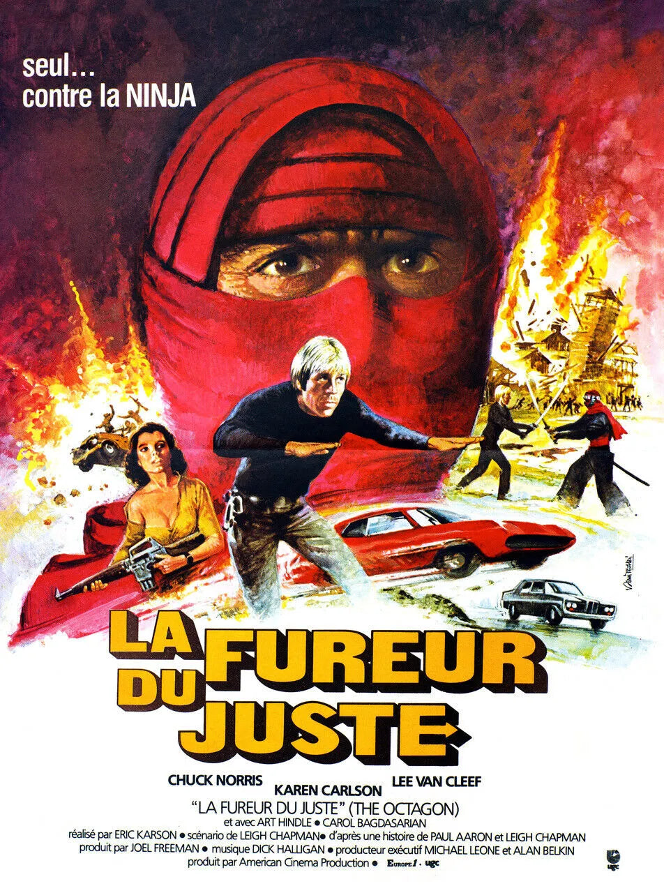 LA FUREUR DU JUSTE, CHUCK NORRIS, 1980, REPRO AFFICHE CINEMA VINTAGE, HQ