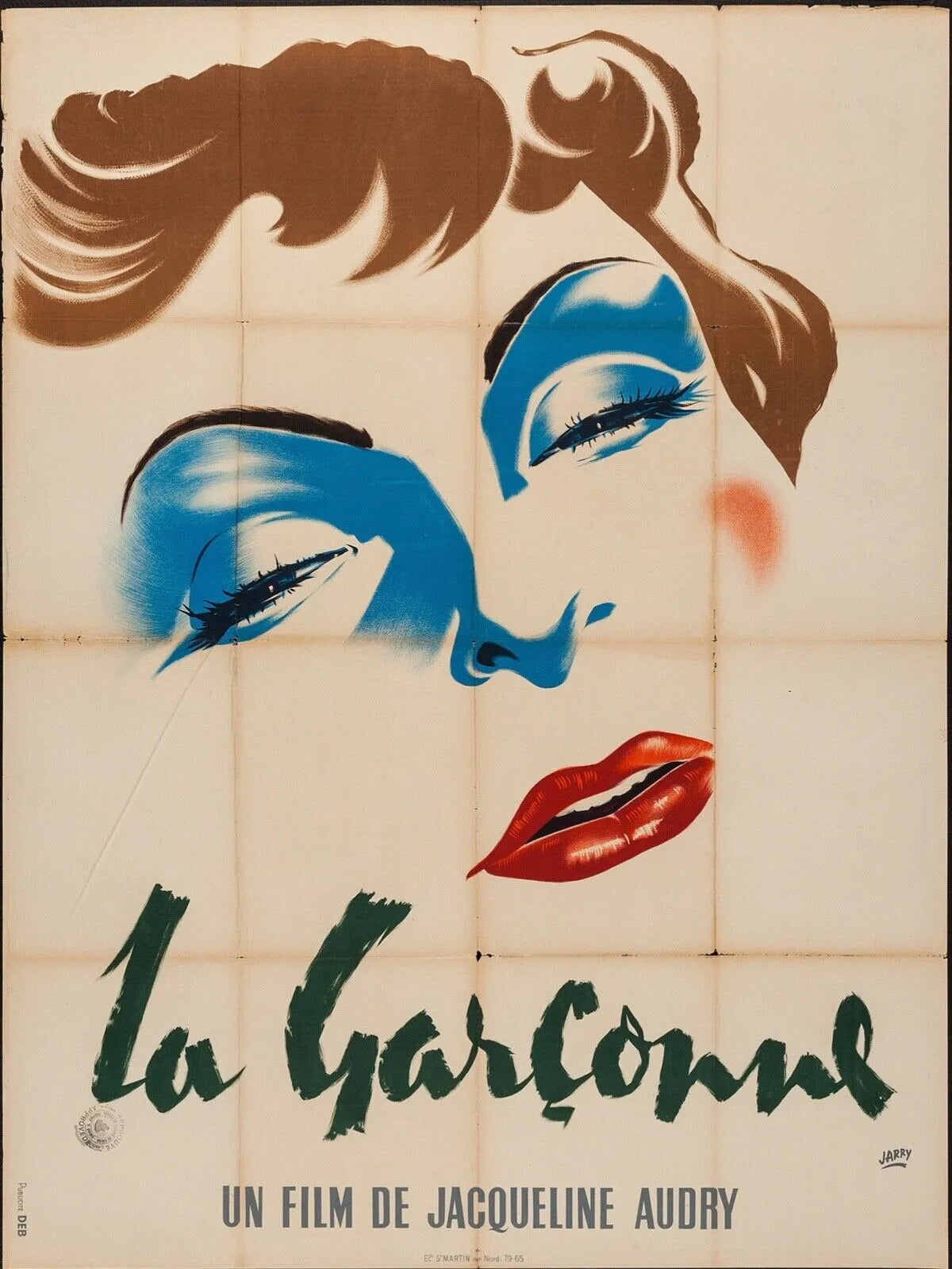 LA GARCONNE, ANDRÉE DEBAR, JACQUELINE AUDRY, 1957, REPRO AFFICHE CINEMA VINTAGE, HQ