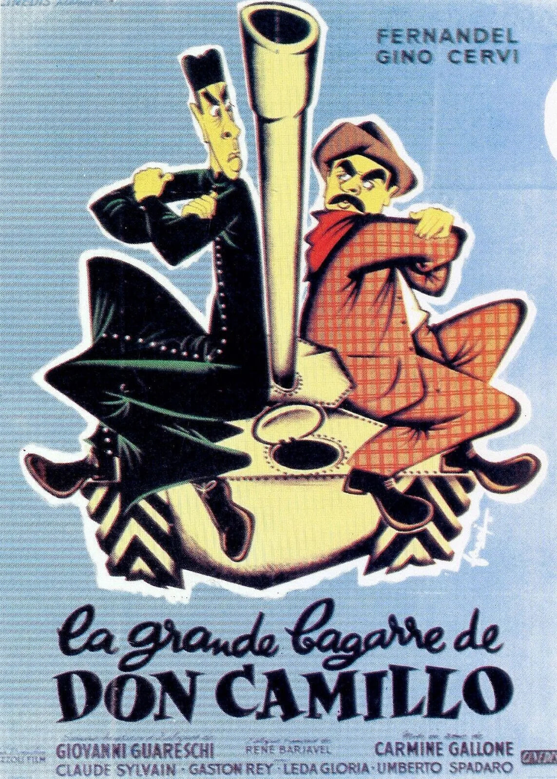 LA GRANDE BAGARRE DE DON CAMILLO, FERNANDEL, 1955, repro affiche de cinema, VINTAGE, HQ
