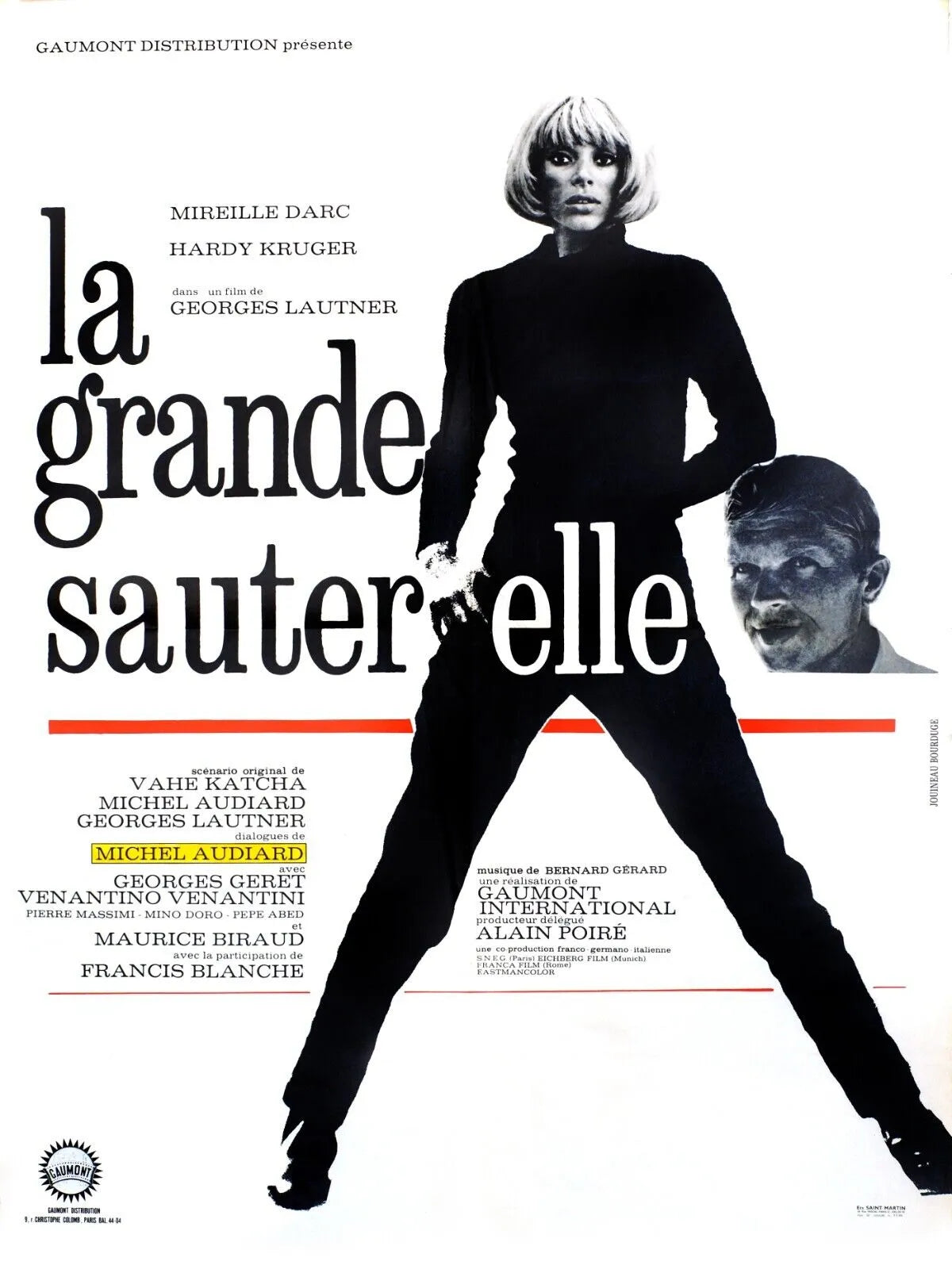 LA GRANDE SAUTERELLE, MIREILLE DARC, 1967, REPRO AFFICHE CINEMA VINTAGE, HQ