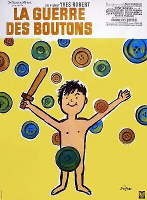 LA GUERRE DES BOUTONS, YVES ROBERT, 1962, Repro affiche de cinéma, VINTAGE, HQ