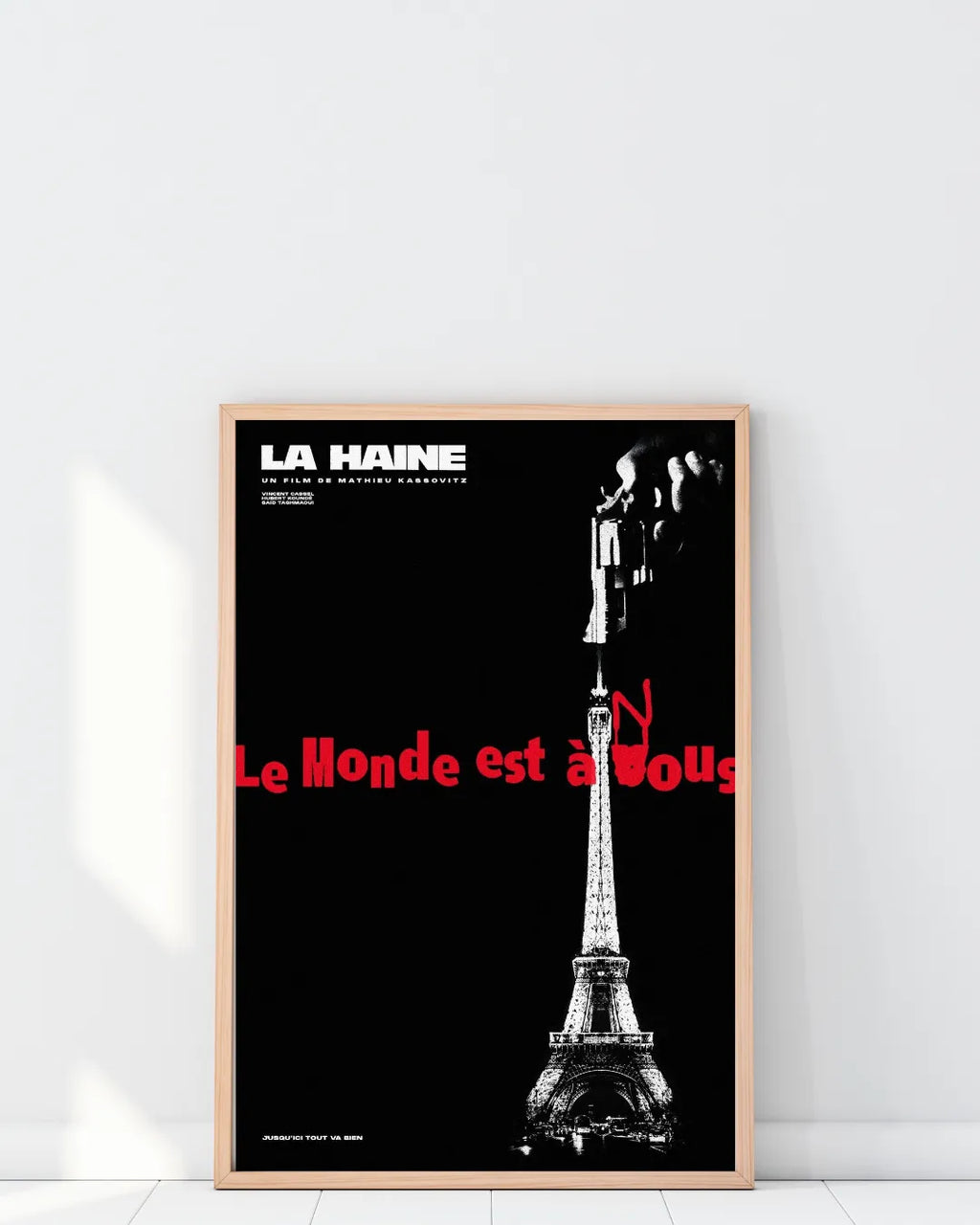 LA HAINE, VINCENT CASSEL, 1995, repro affiche de cinema, VINTAGE, HQ