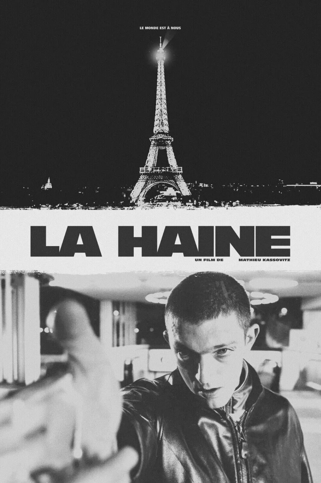 LA HAINE, VINCENT CASSEL, 1995, repro affiche de cinema, VINTAGE, HQ