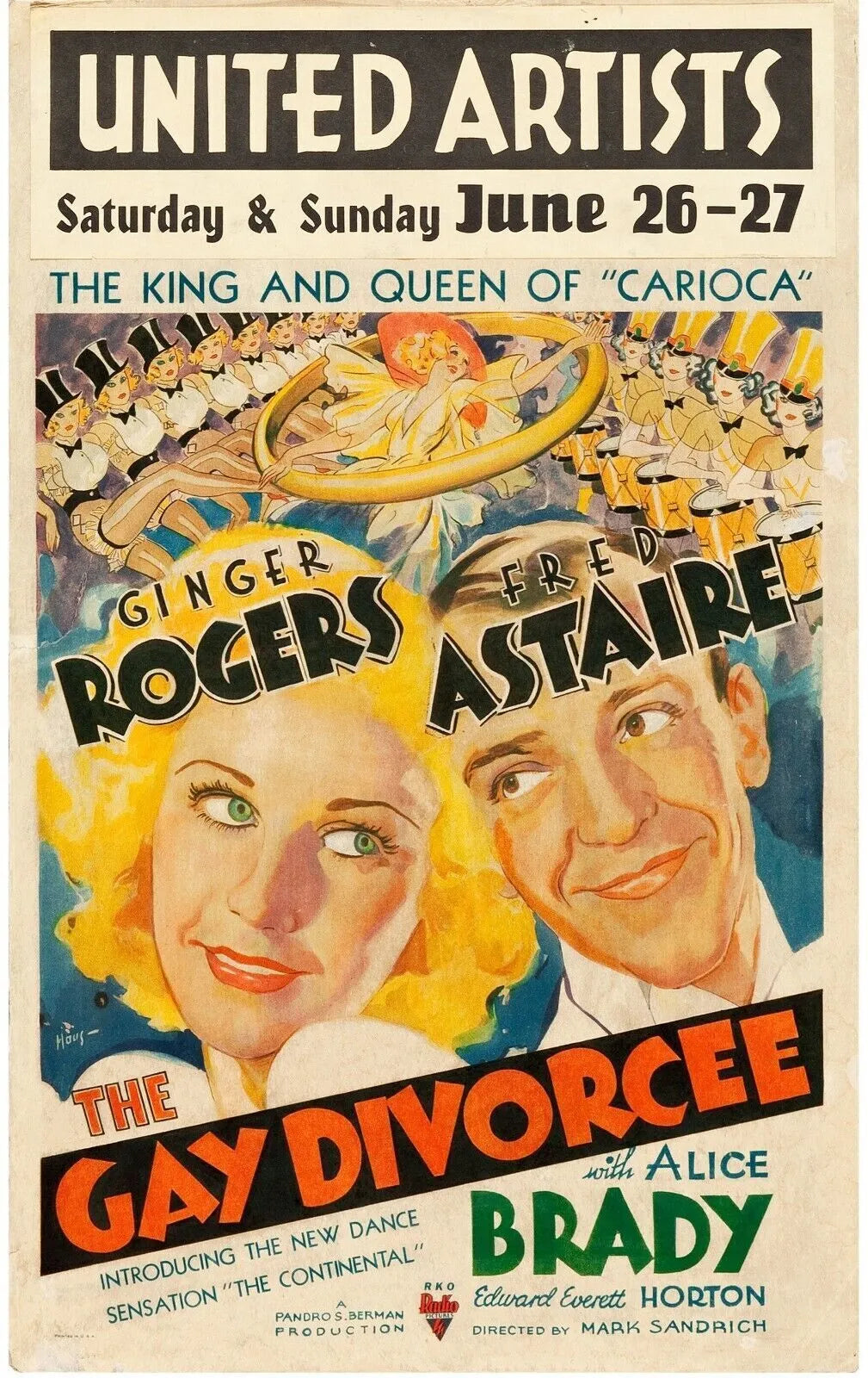 LA JOYEUSE DIVORCEE, GINGER ROGERS 1934, repro affiche cinéma, VINTAGE, HQ