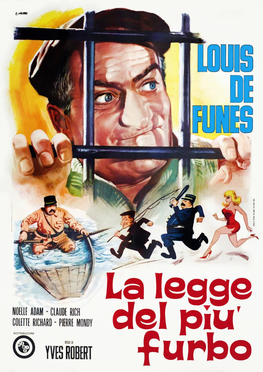 LA LEGGE DEL PIU FURBO, LA LOI DU PLUS MALIN, LOUIS DE FUNÈS, 1958, REPRO AFFICHE CINEMA VINTAGE, HQ