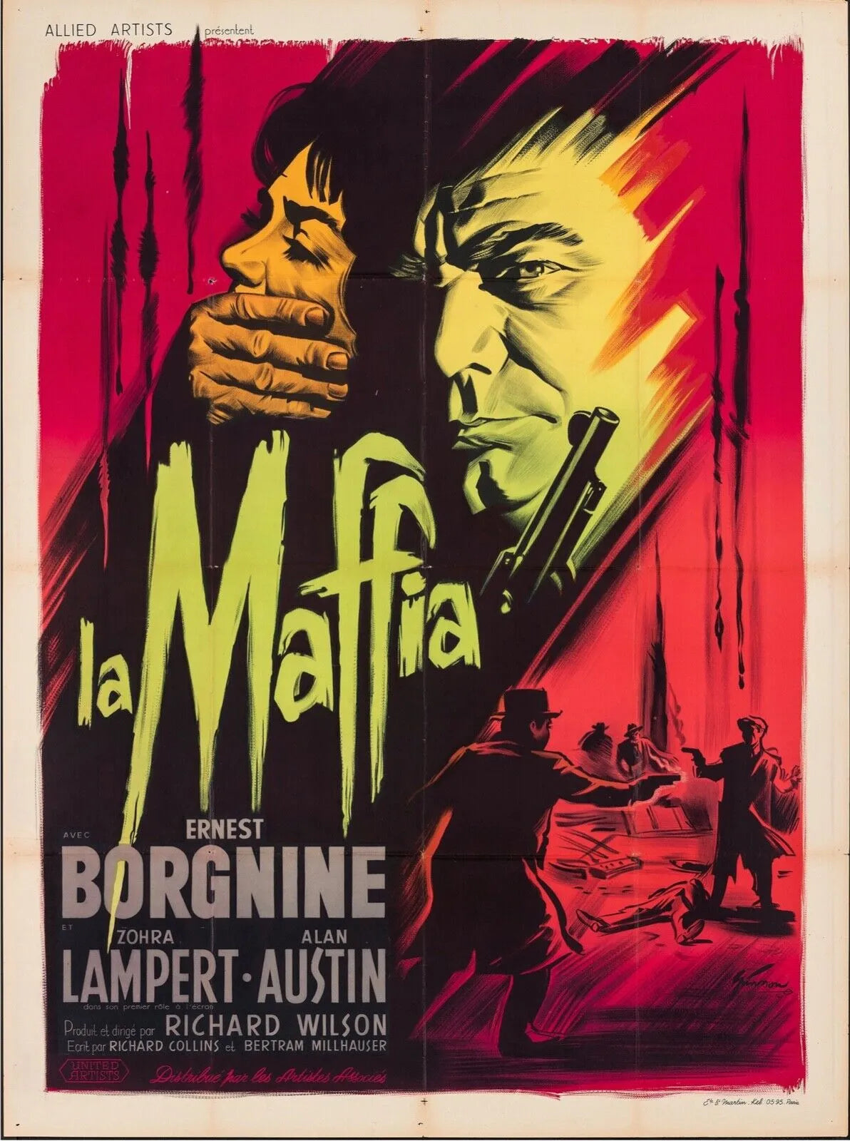 THE MAFFIA, ERNEST BORGNINE, 1968, REPRO VINTAGE CINEMA POSTER, HQ