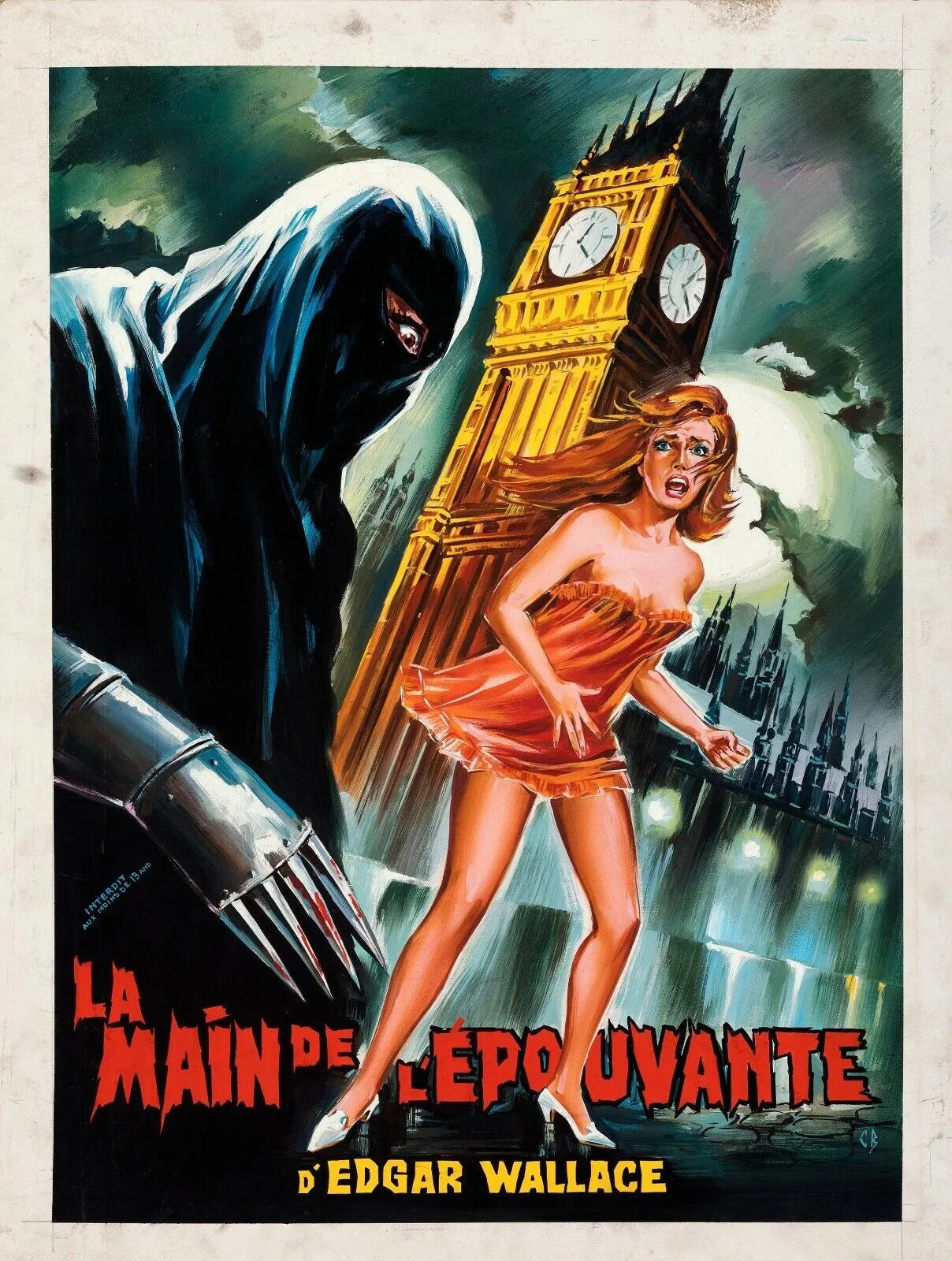 LA MAIN DE L’ÉPOUVANTE, PETER LORRE, 1946, REPRO AFFICHE CINÉMA VINTAGE, HQ