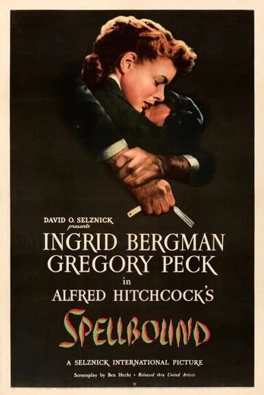 LA MAISON DU DOCTEUR EDWARDES, 1945, SPELLBOUND, INGRID BERGMAN, REPRO AFFICHE CINEMA VINTAGE, HQ