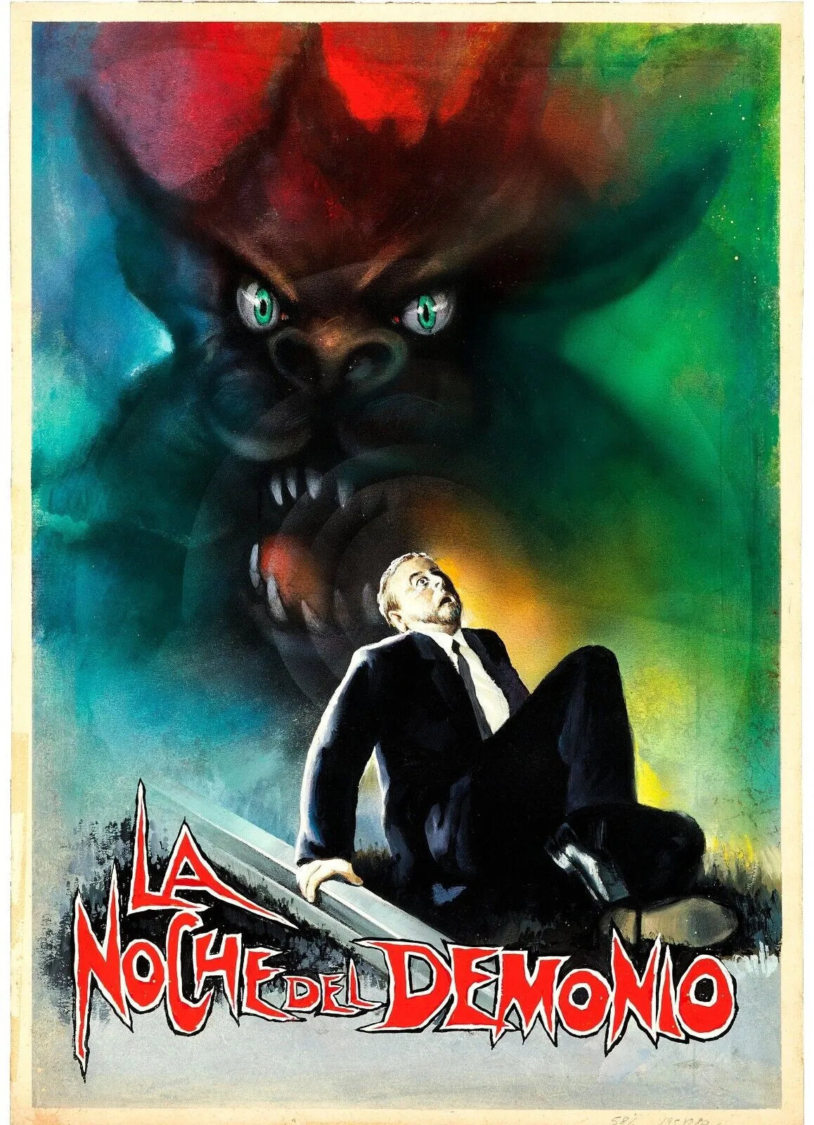 LA NOCHE DEL DEMONIO, DANA ANDREWS, 1957, REPRO AFFICHE CINÉMA VINTAGE, HQ