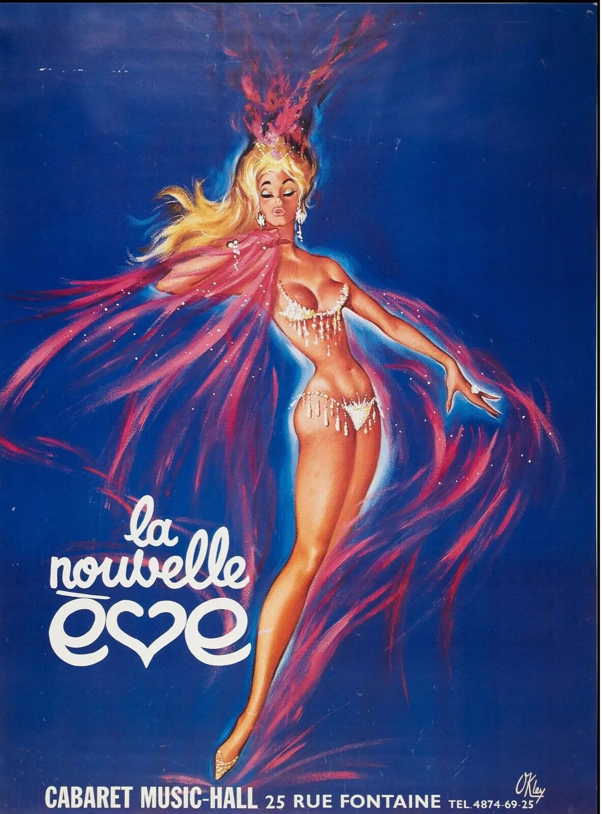 LA NOUVELLE ÈVE, PARIS, Repro affiche Cabaret Music-Hall, VINTAGE HQ