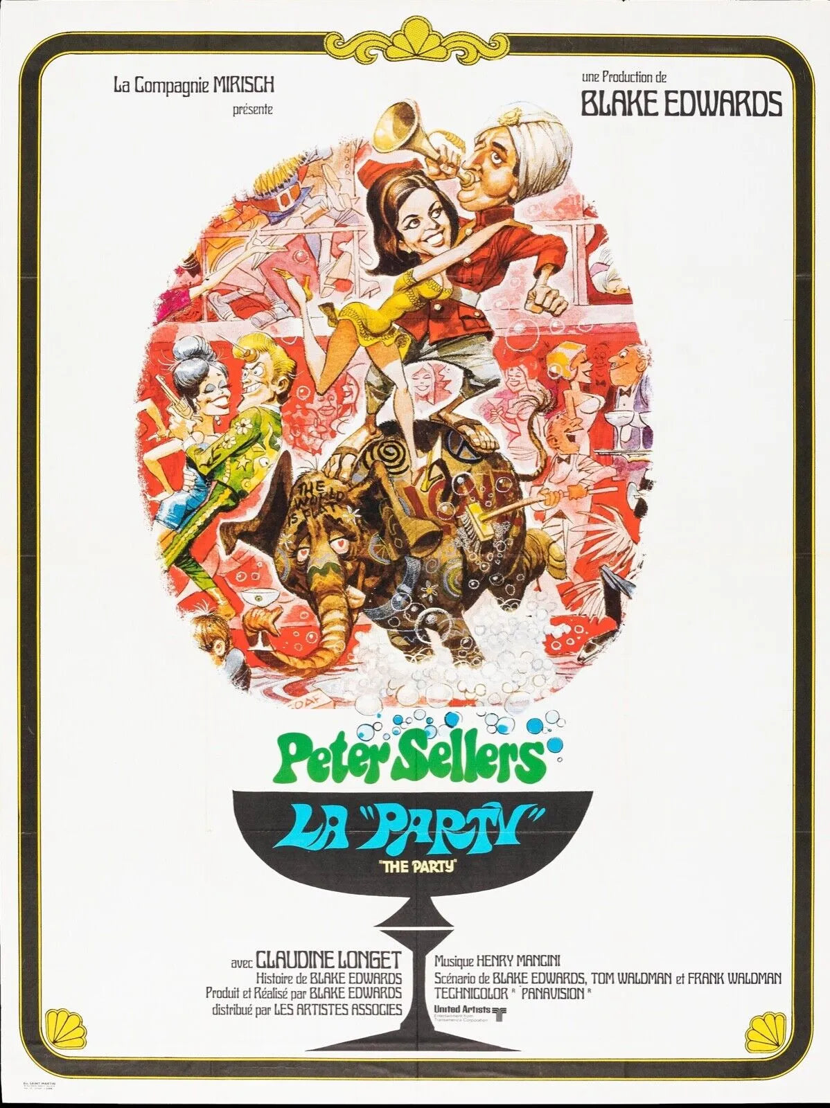 LA PARTY "PETER SELLERS", PETER SELLERS, CLAUDINE LONGET, 1968, Repro affiche cinéma, VINTAGE,HQ