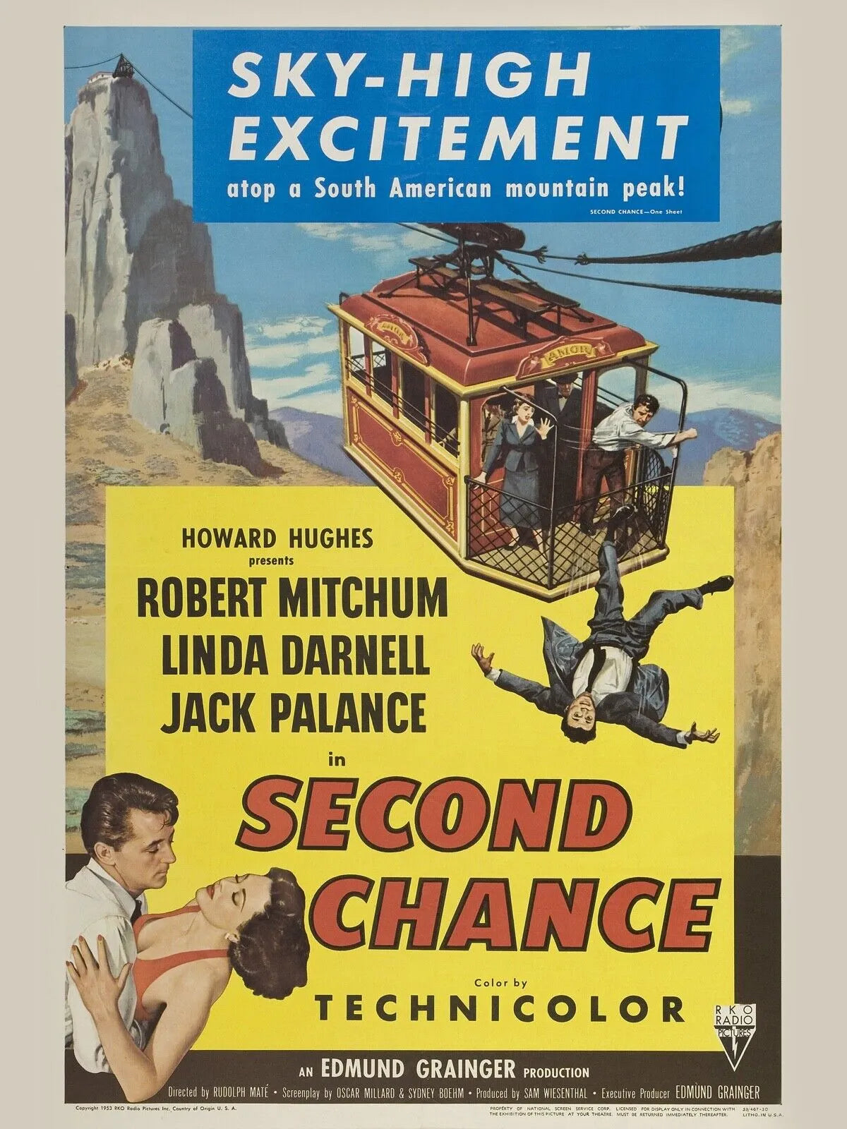 LA PASSION SOUS LES TROPIQUES, ROBERT MITCHUM, 1953, REPRO AFFICHE CINÉMA, VINTAGE, HQ