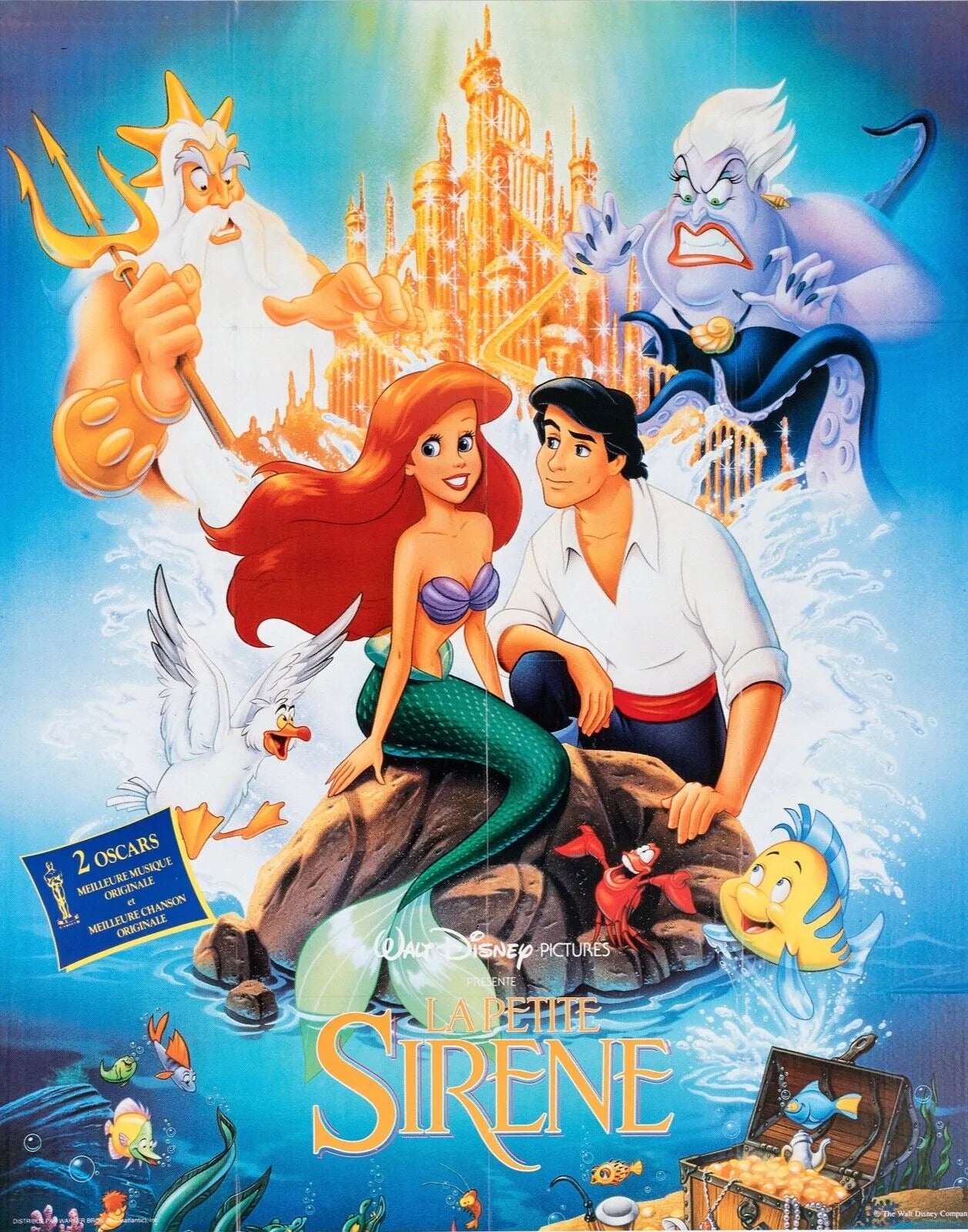 LA PETITE SIRÈNE – JODI BENSON, DISNEY 1989 REPRO AFFICHE CINEMA VINTAGE, HQ