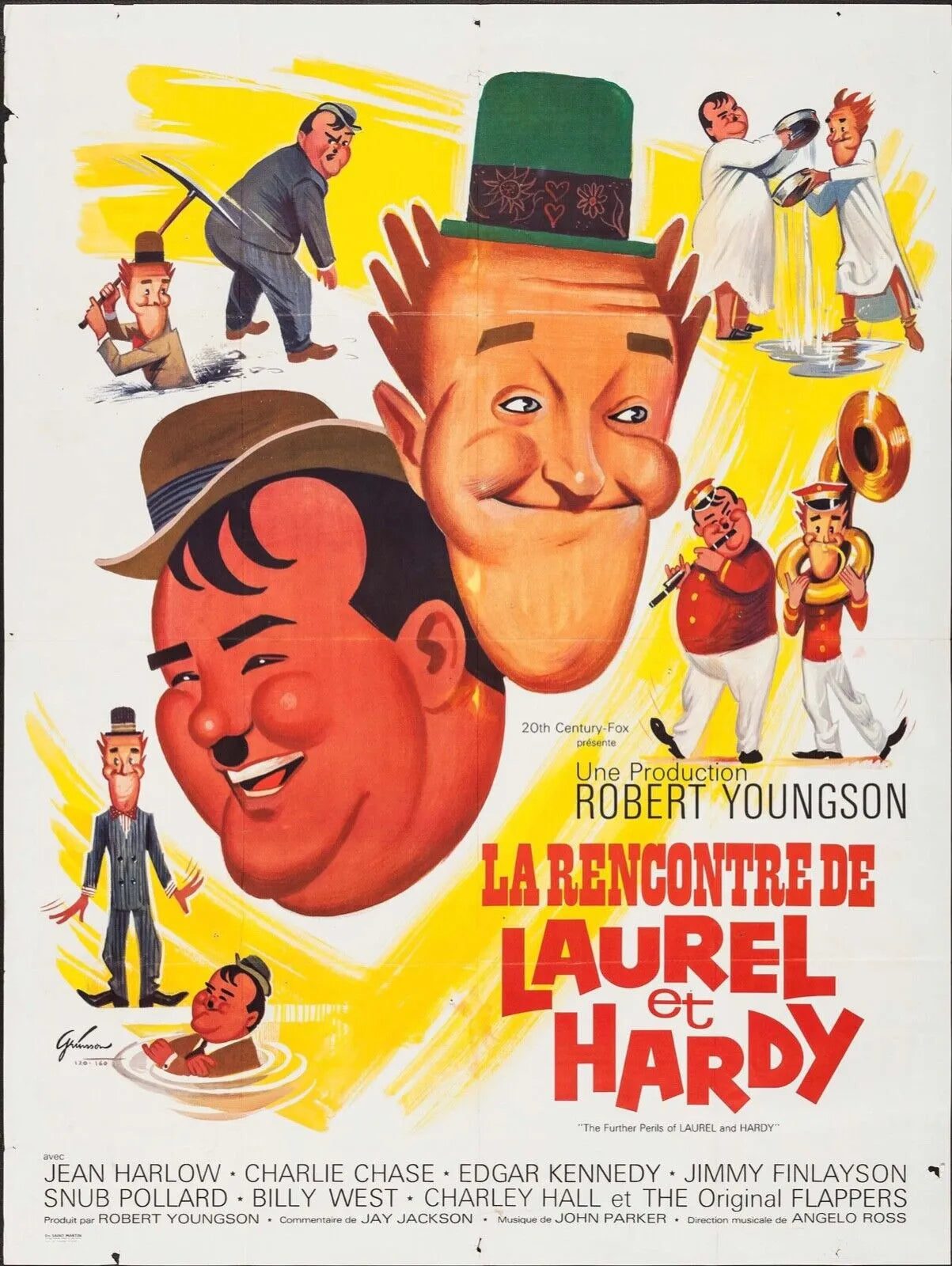 LA RENCONTRE DE LAUREL ET HARDY, JAY JACKSON, 1965, Repro affiche cinéma,VINTAGE, HQ
