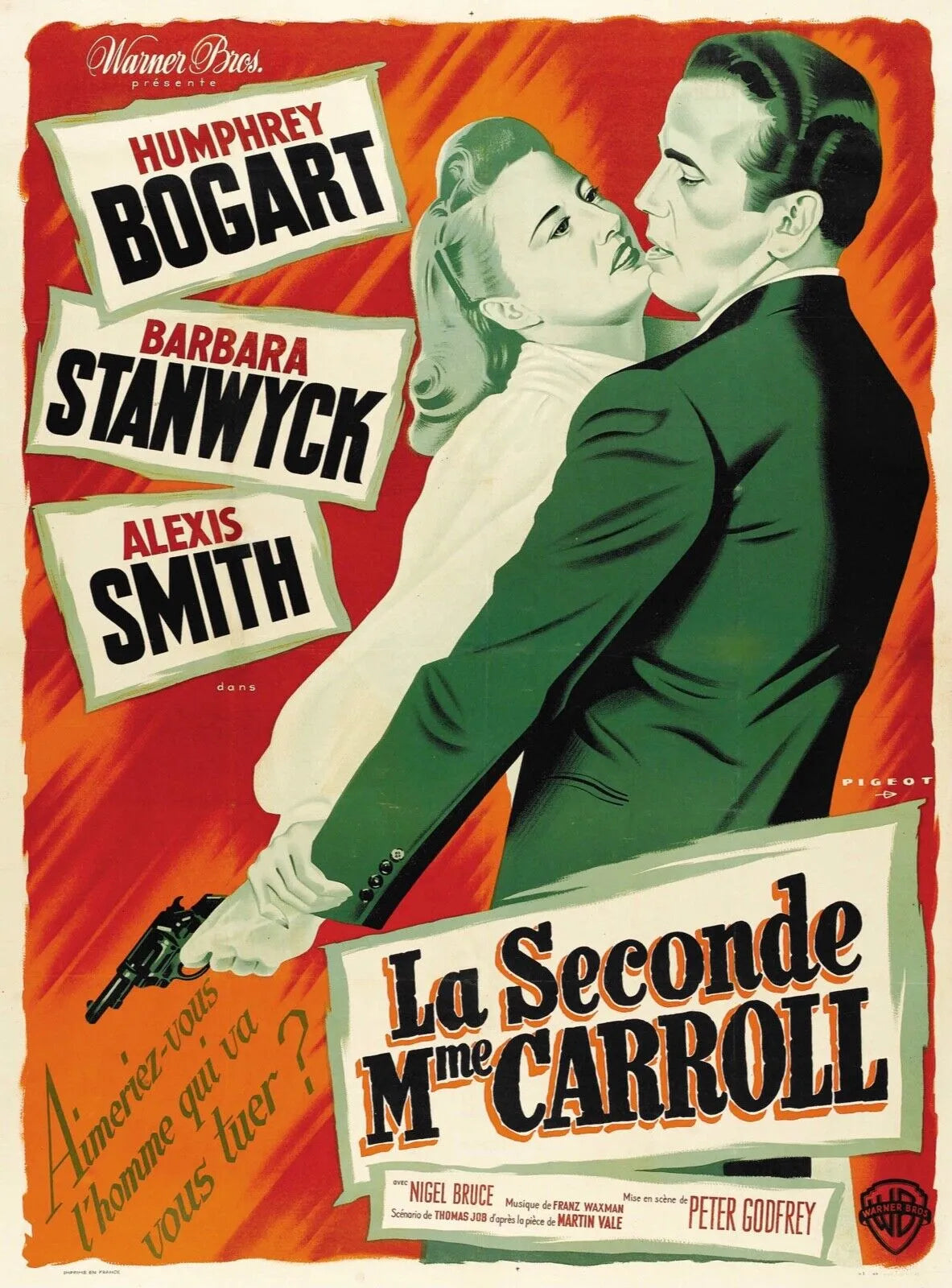 LA SECONDE MME CARROLL, HUMPHREY BOGART, 1947, repro affiche cinéma, VINTAGE, HQ