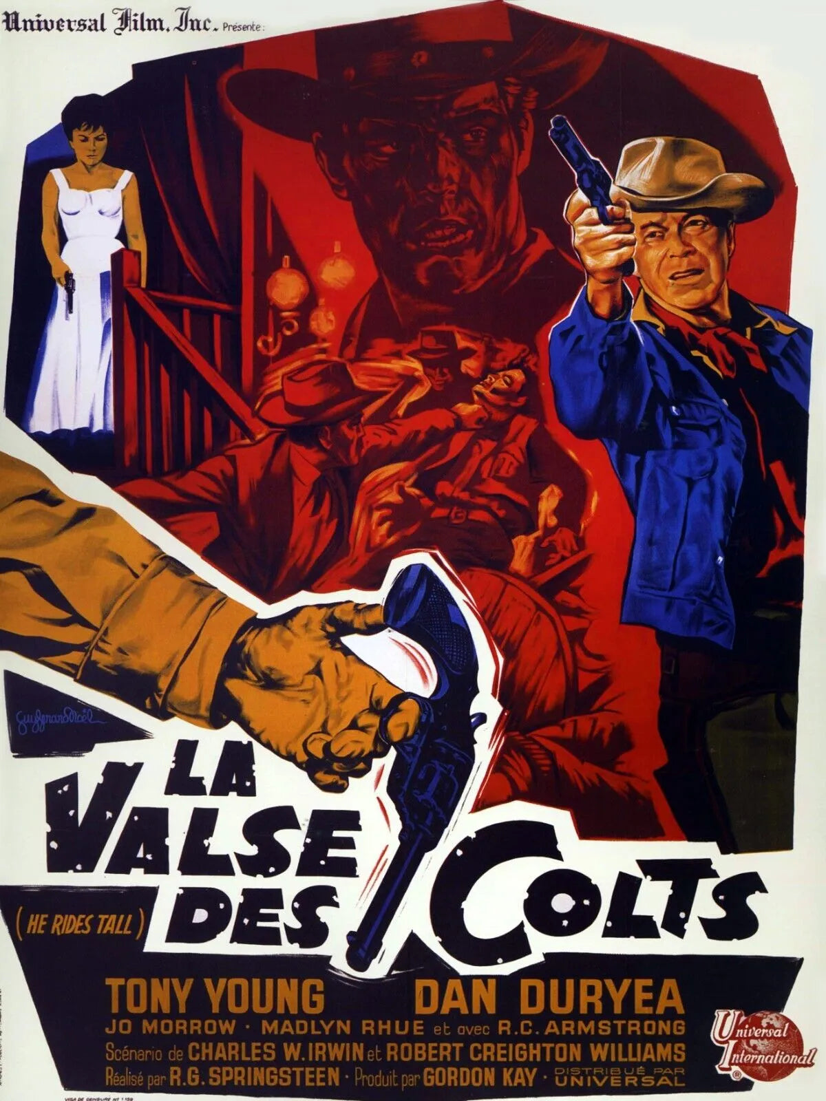 LA VALSE DES COLTS, TONY YOUNG, 1964, REPRO AFFICHE DE CINEMA VINTAGE, HQ