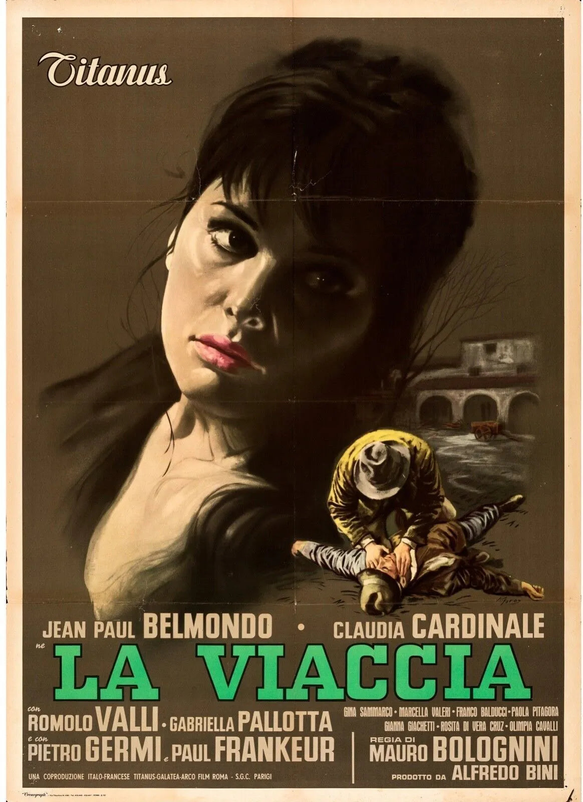 LA VIACCIA, JEAN-PAUL BELMONDO, CLAUDIA CARDINALE, 1961, REPRO AFFICHE CINEMA VINTAGE, HQ