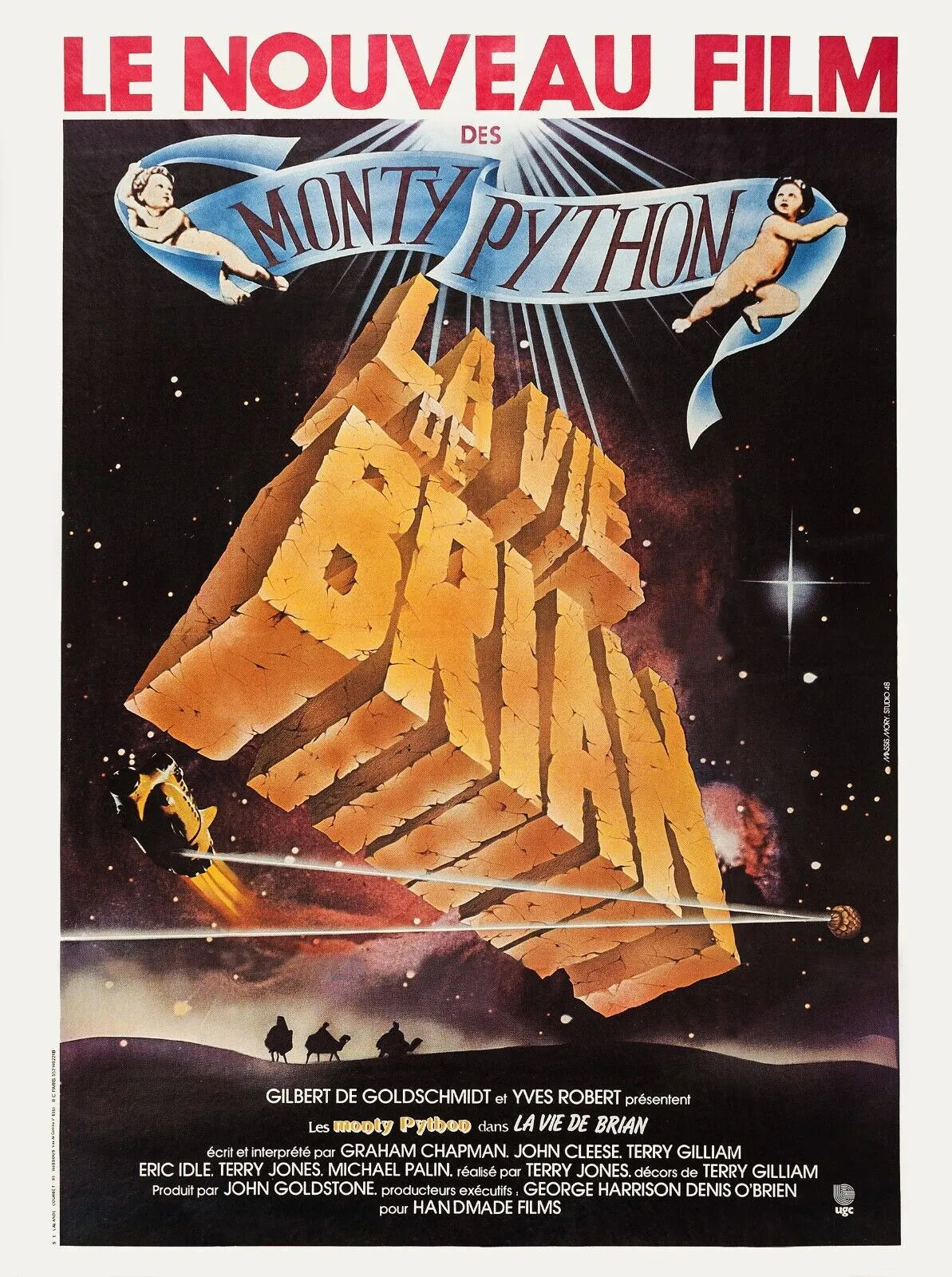 LA VIE DE BRIAN, MONTY PYTHON, TERRY JONES, 1979, REPRO AFFICHE DE CINEMA VINTAGE, HQ