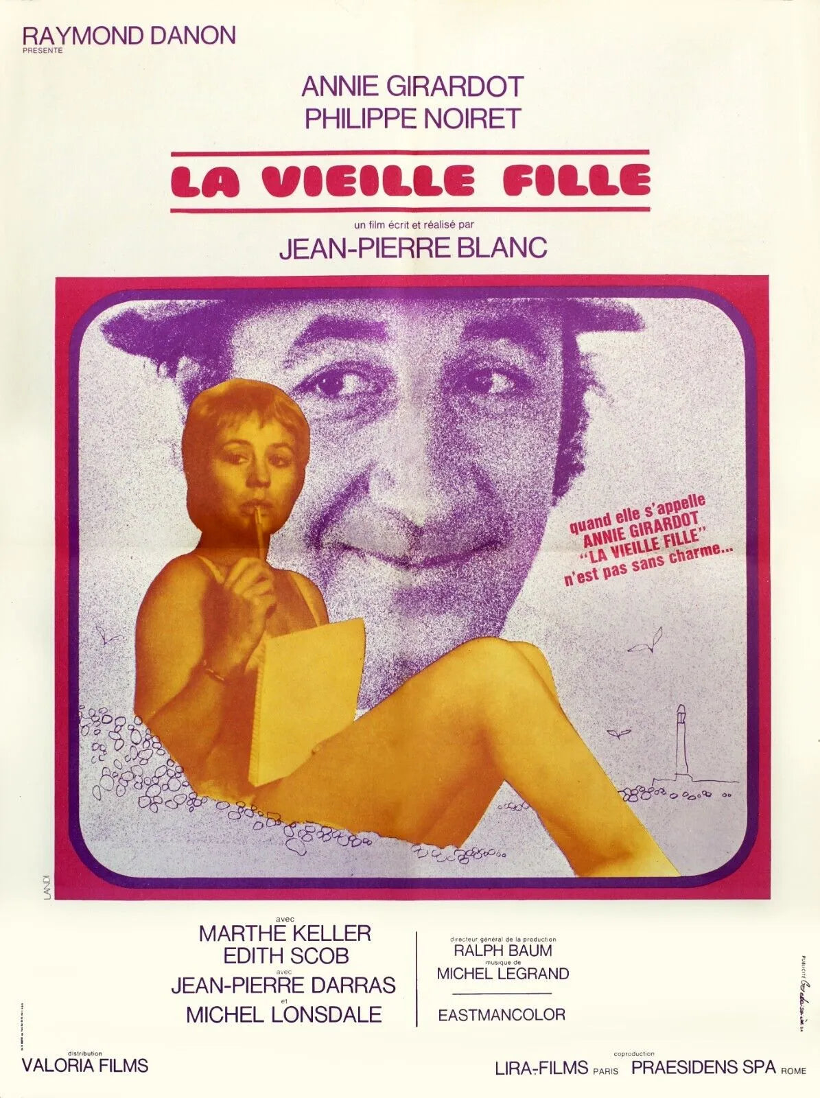 LA VIEILLE FILLE, JEAN PIERRE BLANC, 1972, REPRO AFFICHE DE CINEMA VINTAGE, HQ