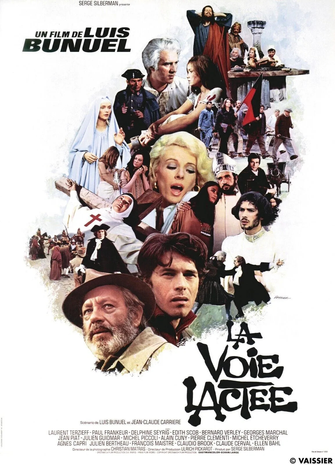 LA VOIE LACTEE, MICHEL PICCOLI, LUIS BUÑUEL, 1969, Repro affiche cinema, VINTAGE, HQ